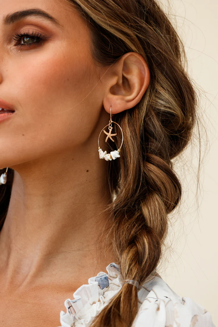 Sirena Gold & Shell Hook Earrings - Image 3