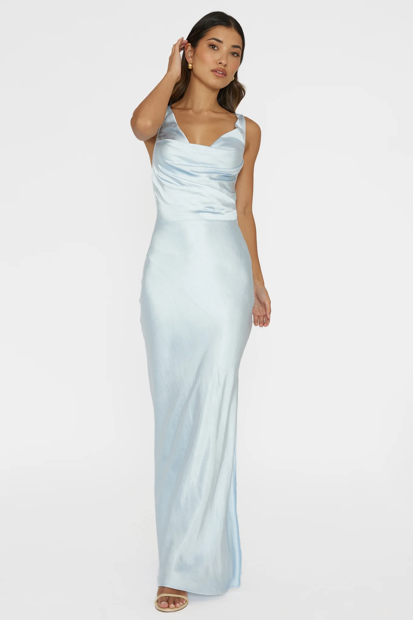 Sitara Tied Back Maxi Dress Blue - Image 4