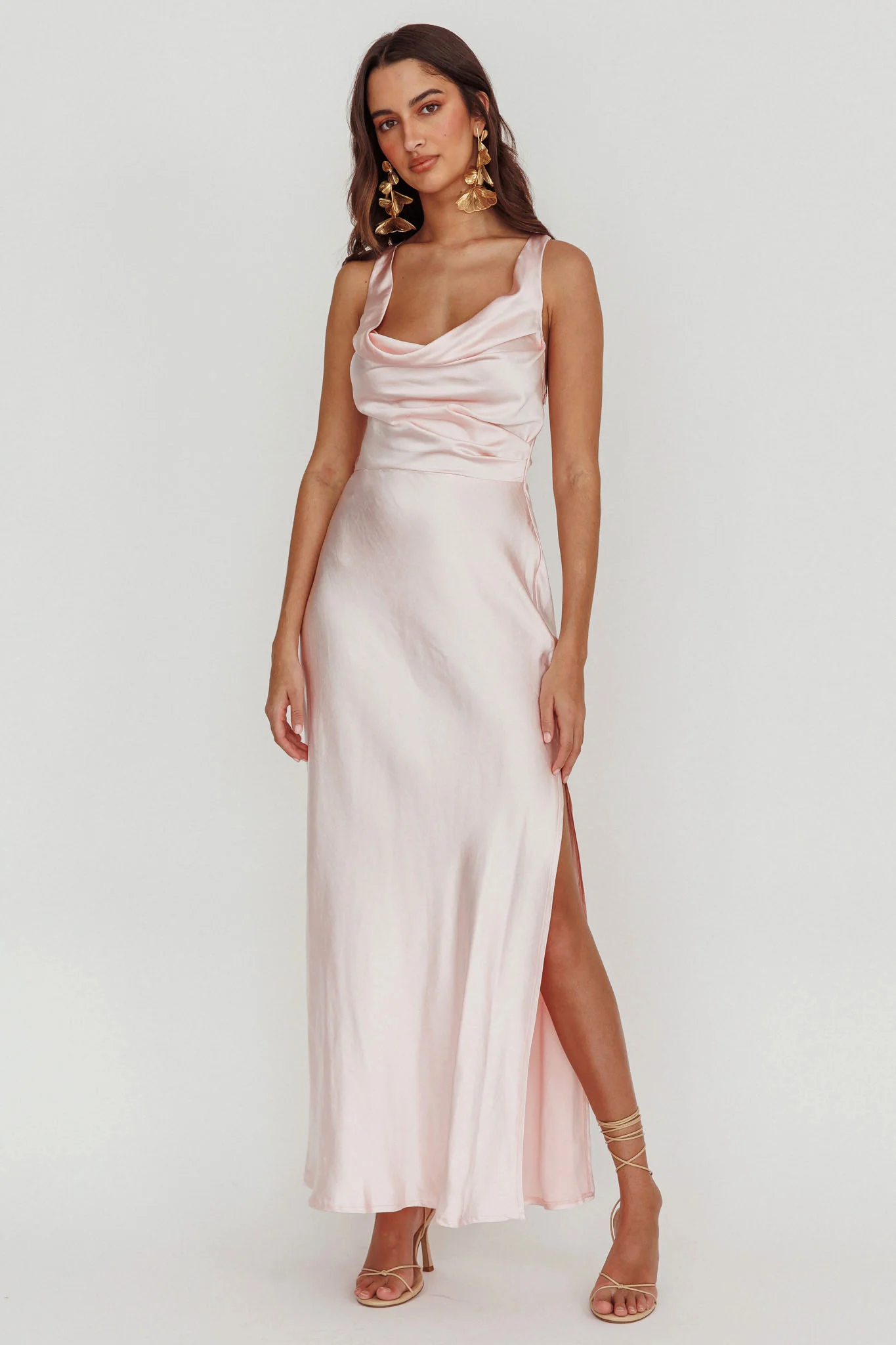 Sitara Tied Back Maxi Dress Blush - Image 6