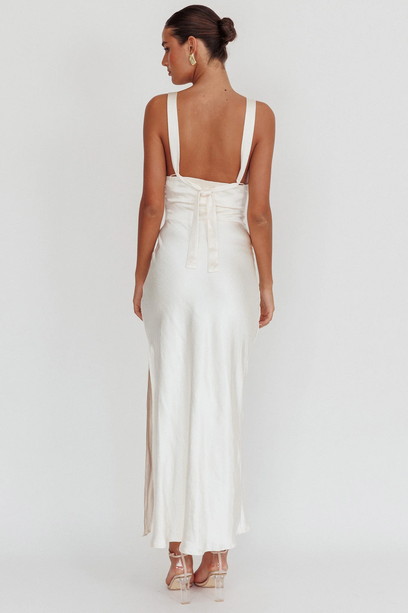 Sitara Tied Back Maxi Dress Oyster - Image 2