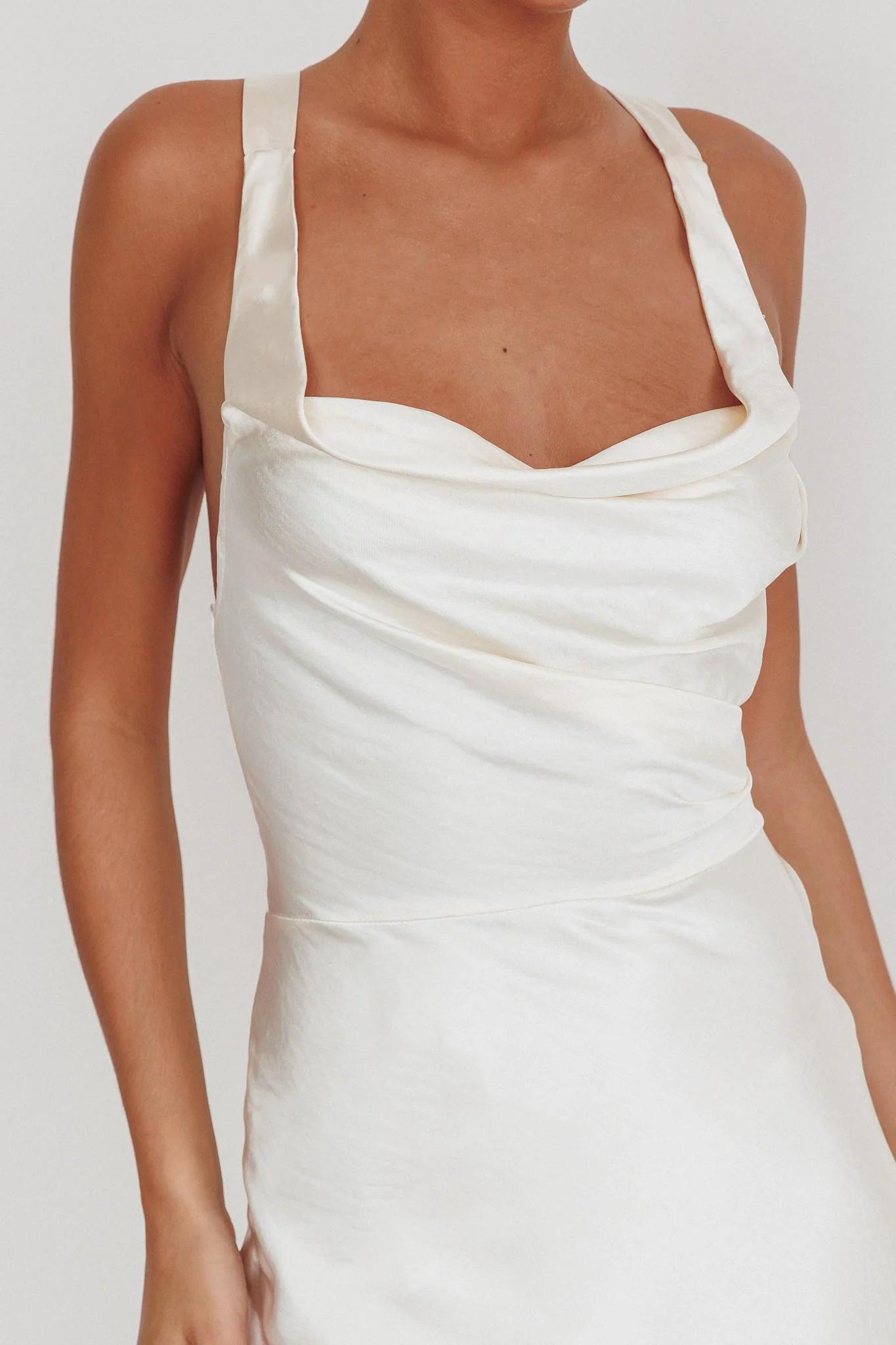 Sitara Tied Back Maxi Dress Oyster - Image 4