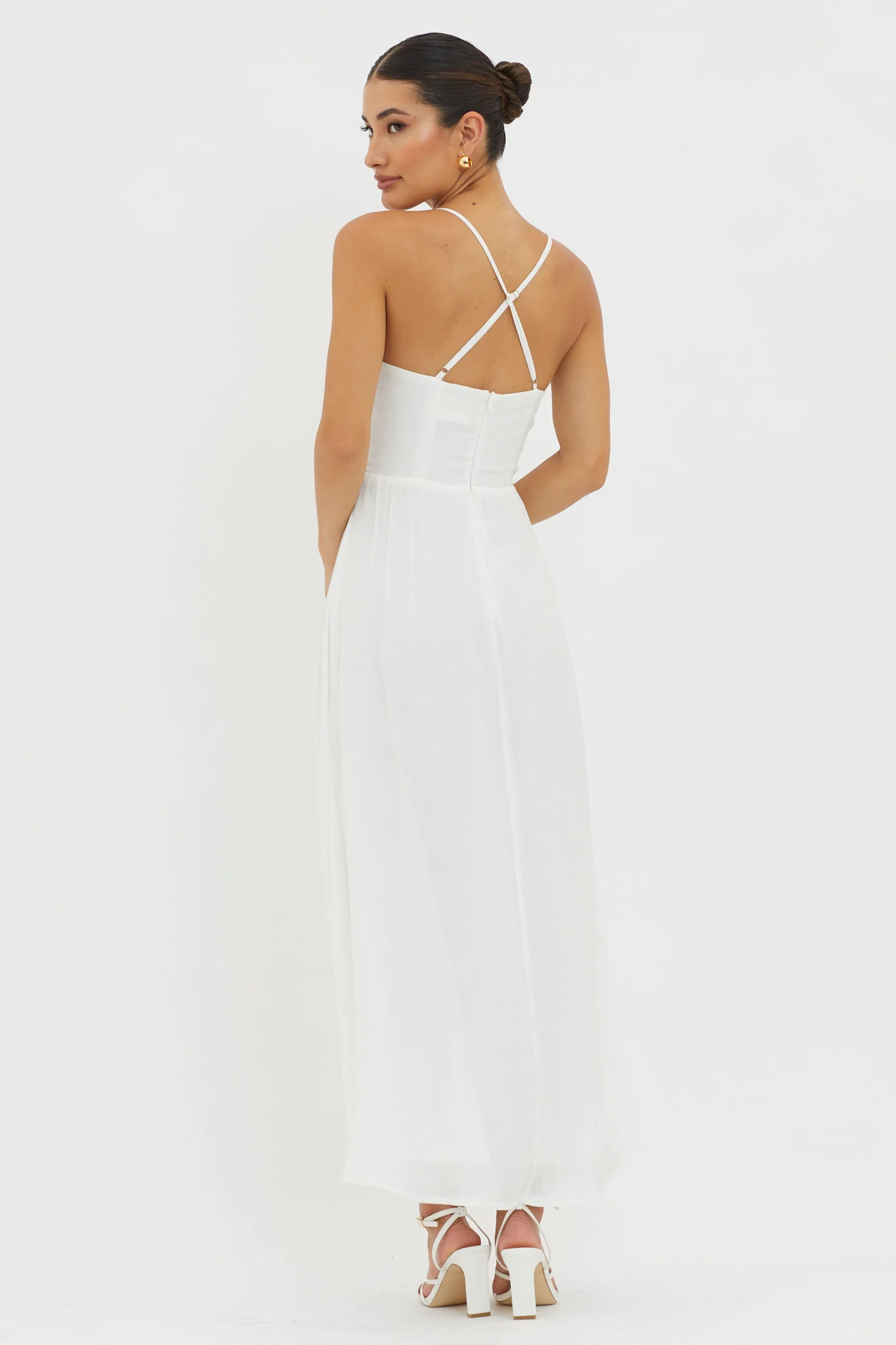 Slow It Down Lace Trim Maxi Dress White - Image 2