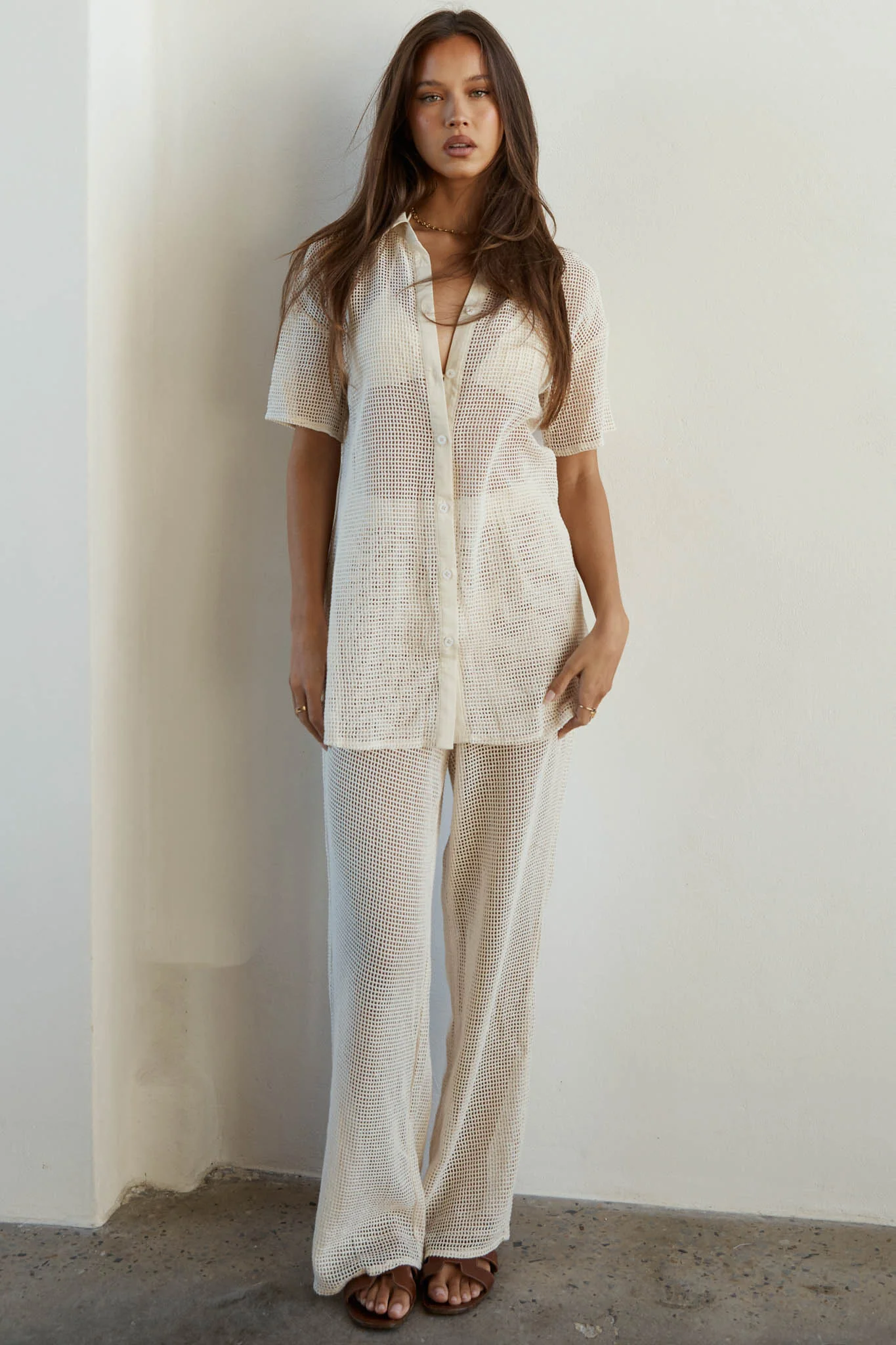 SNDYS Hyams Long Knit Pants Sand - Image 6