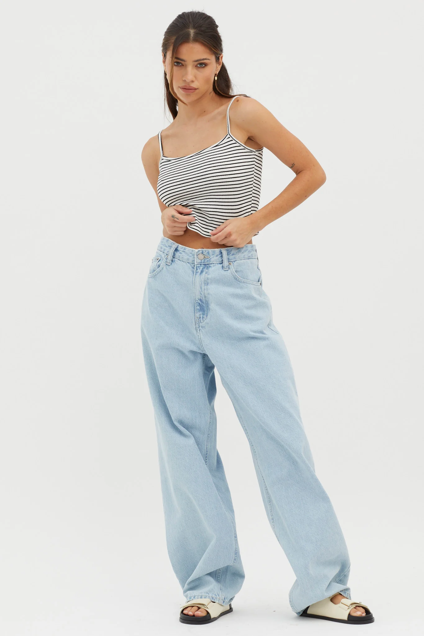 Sold Out Ribbed Cami Top White Base - Image 3