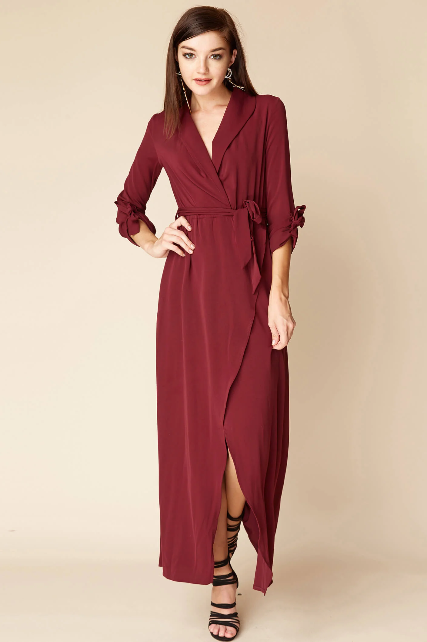 Sophia Romantic Maxi Dress Berry - Image 2