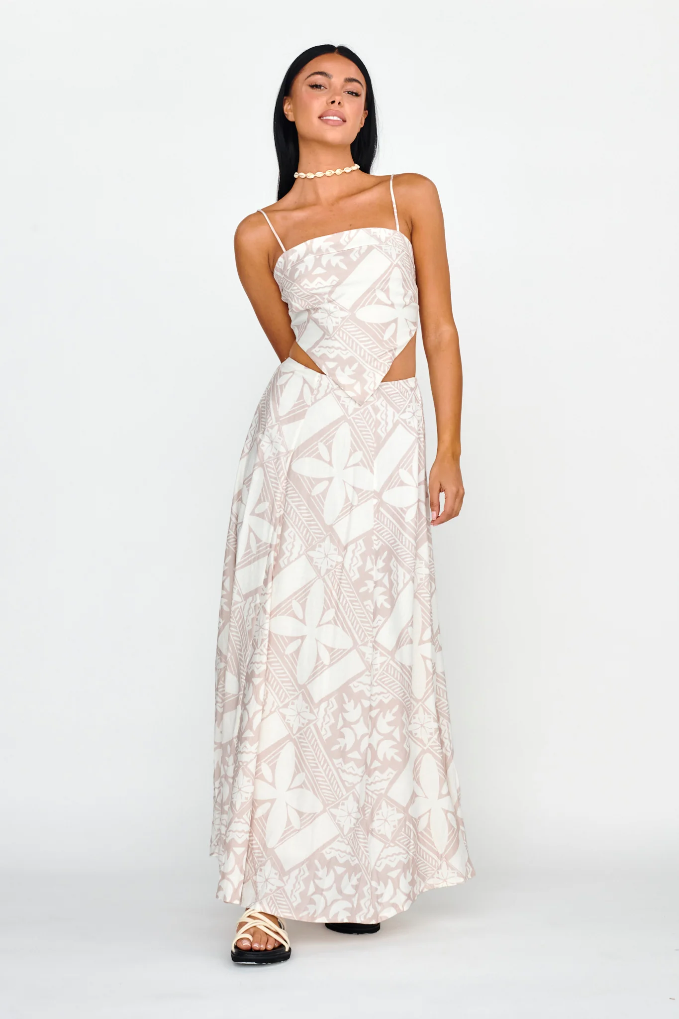 Sought After Maxi Skirt Print Latte - Image 2
