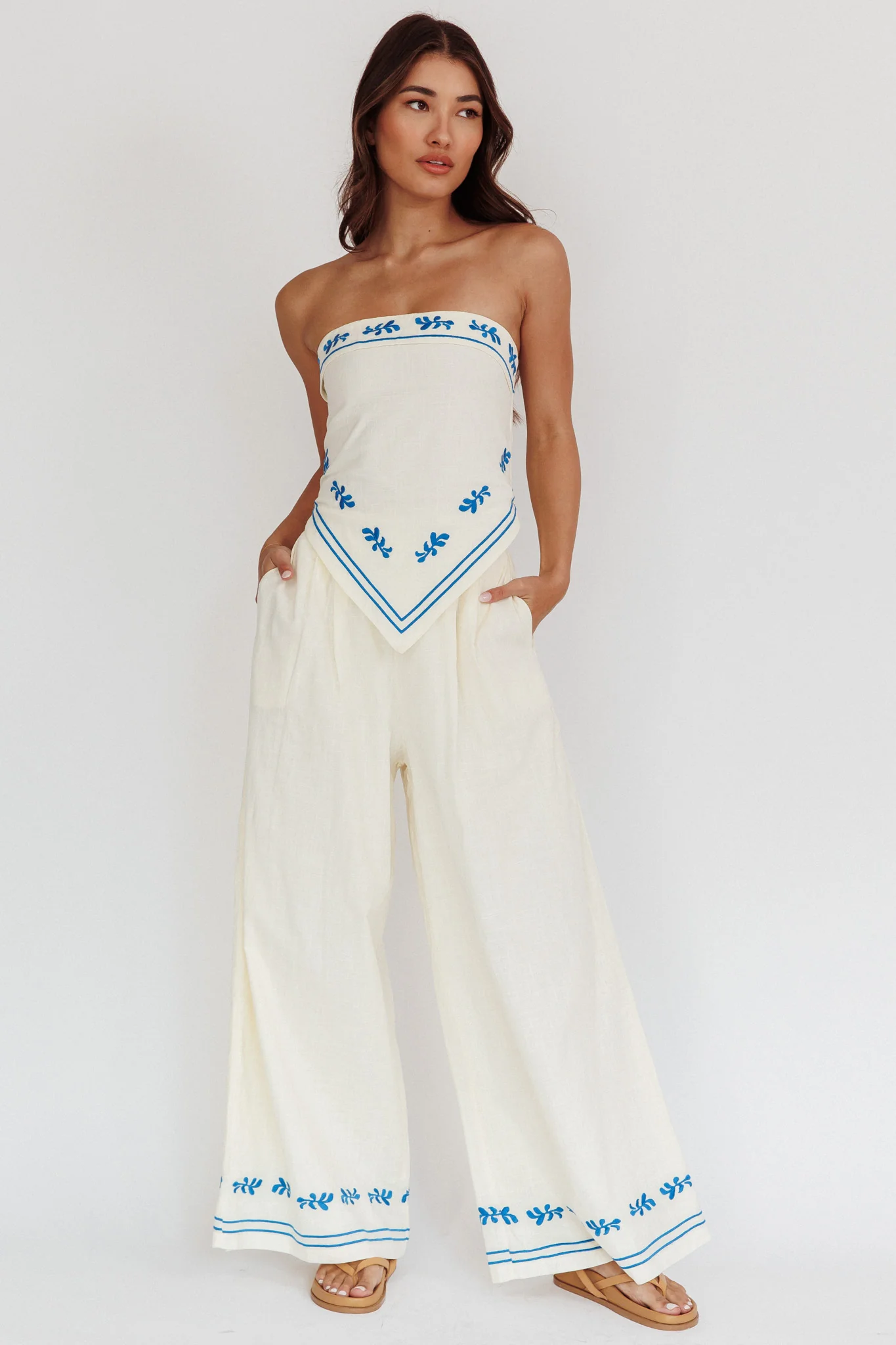 Sought After Wide-Leg Pocket Pants Oat - Image 2