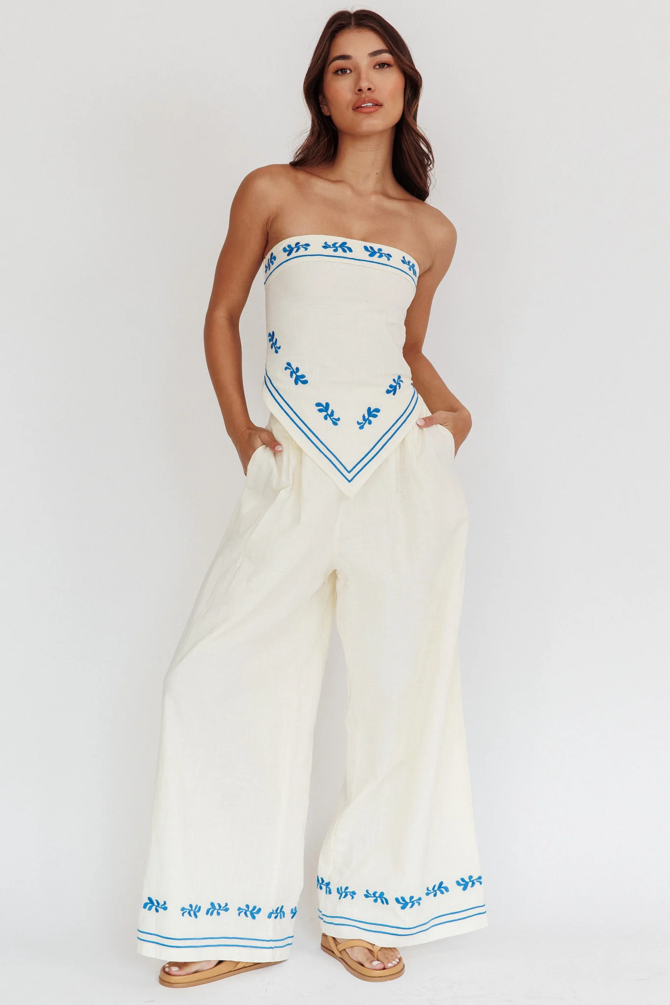 Sought After Wide-Leg Pocket Pants Oat - Image 4