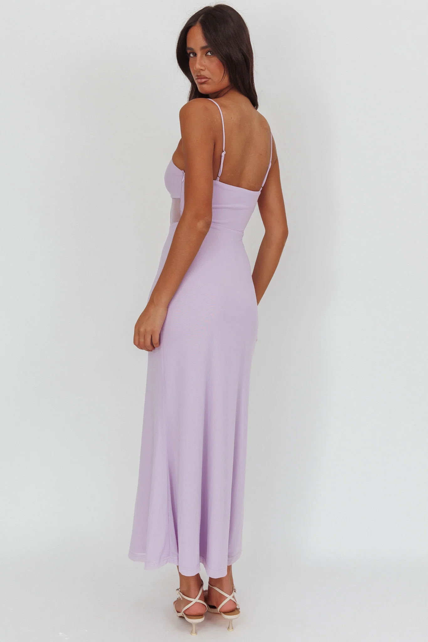Such A Libra Sheer Bodice Maxi Dress Lilac - Image 2