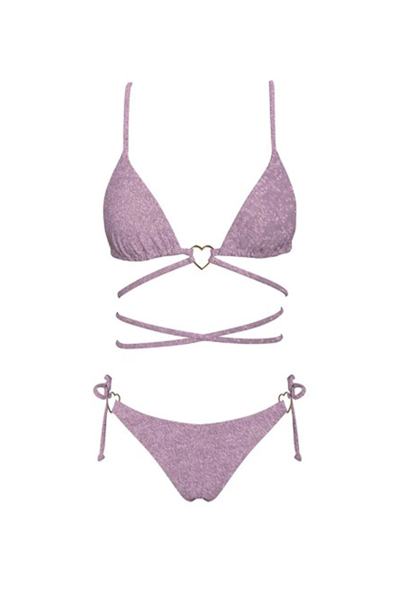 Summer Love Strappy Bikini Top Rose Shimmer
