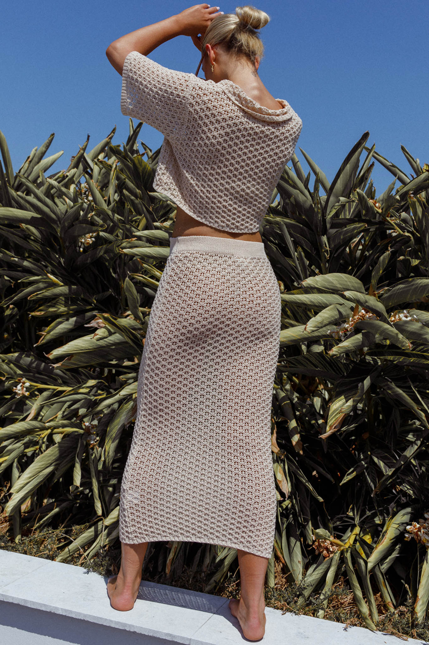 Summer Sunset Crochet Maxi Skirt Oat - Image 2