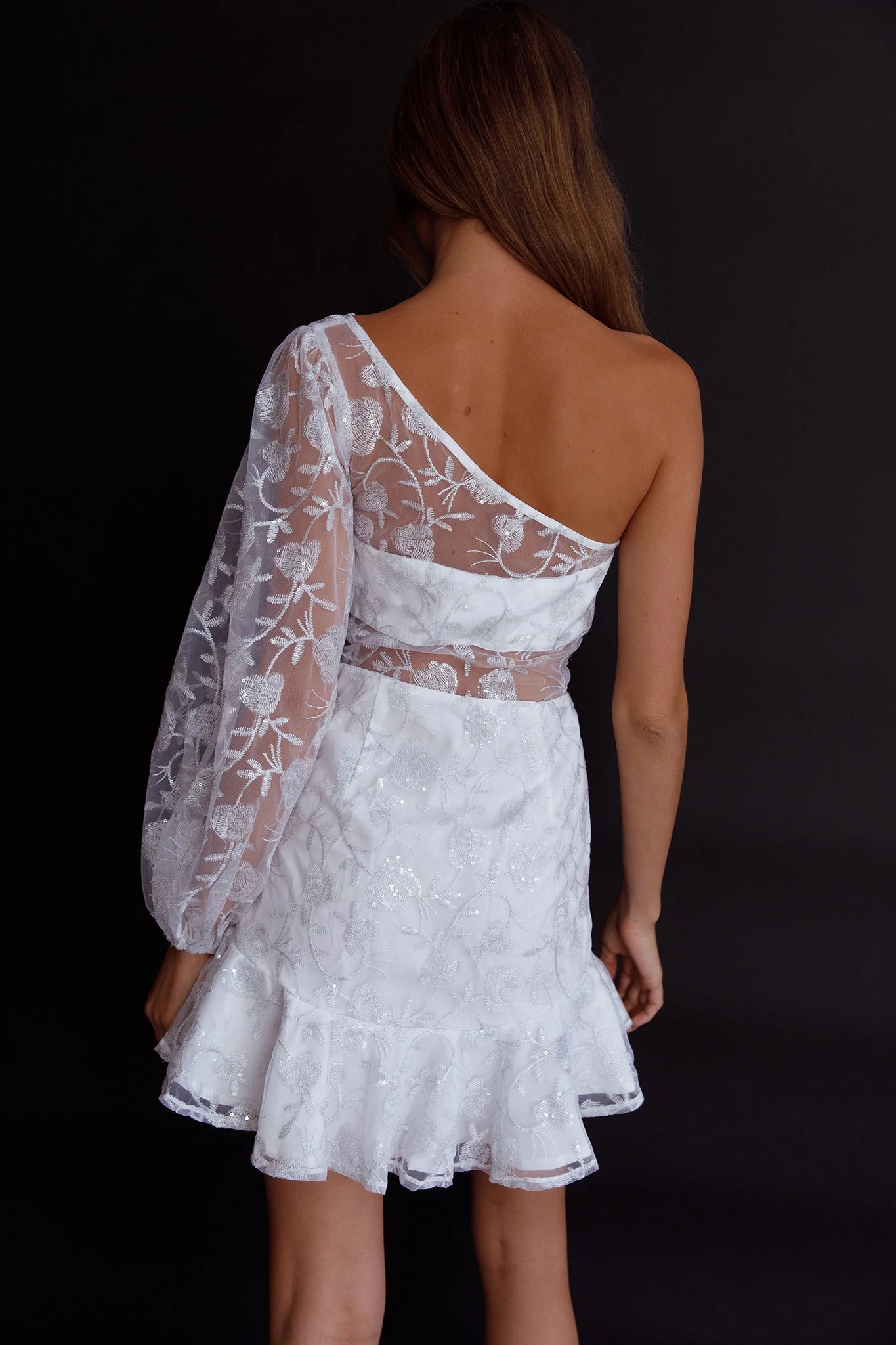 Summerville One-Shoulder Embellished Dress White - Image 2