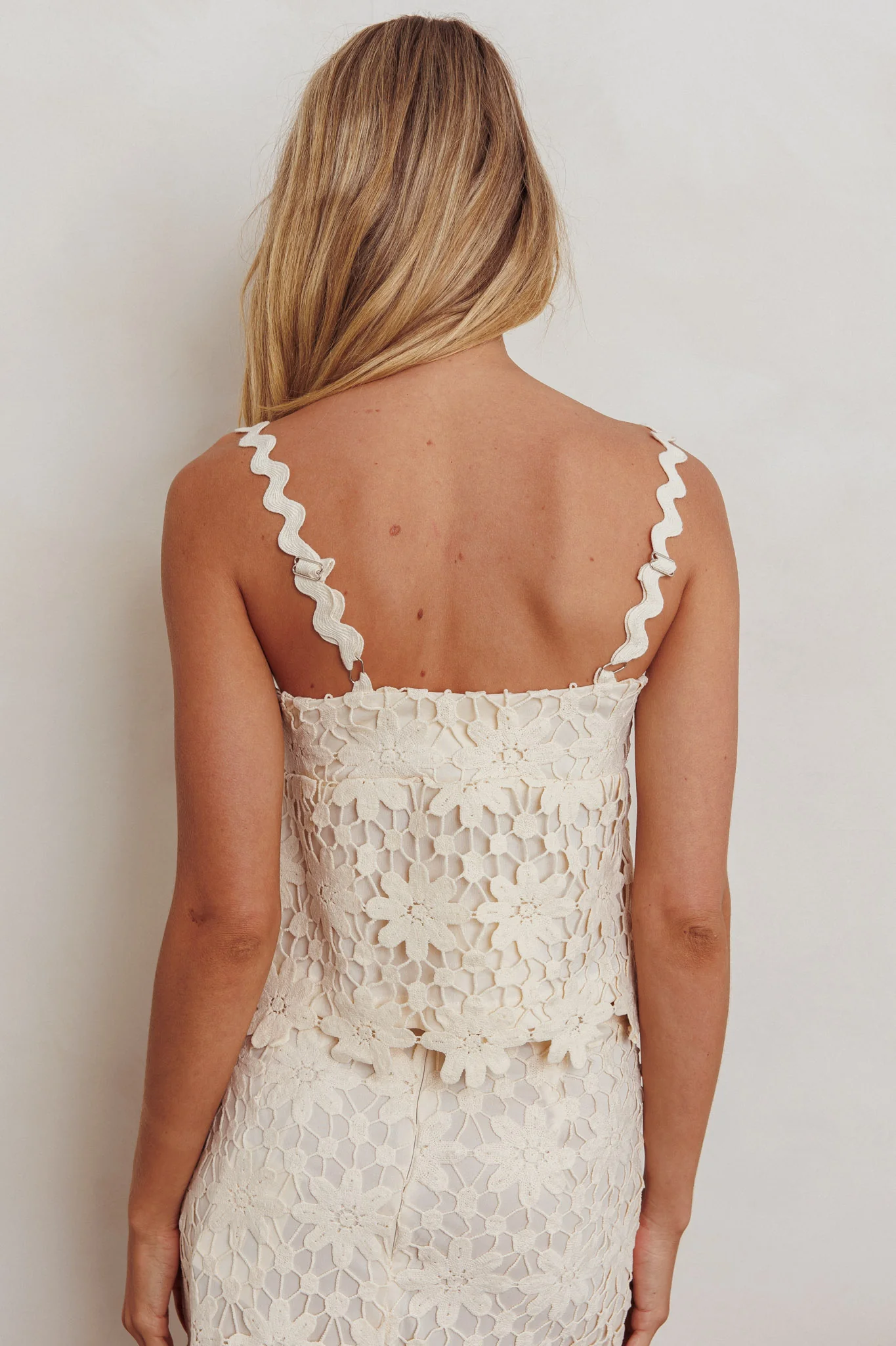 Sun Days Laced Bust Top Crochet Sand - Image 3
