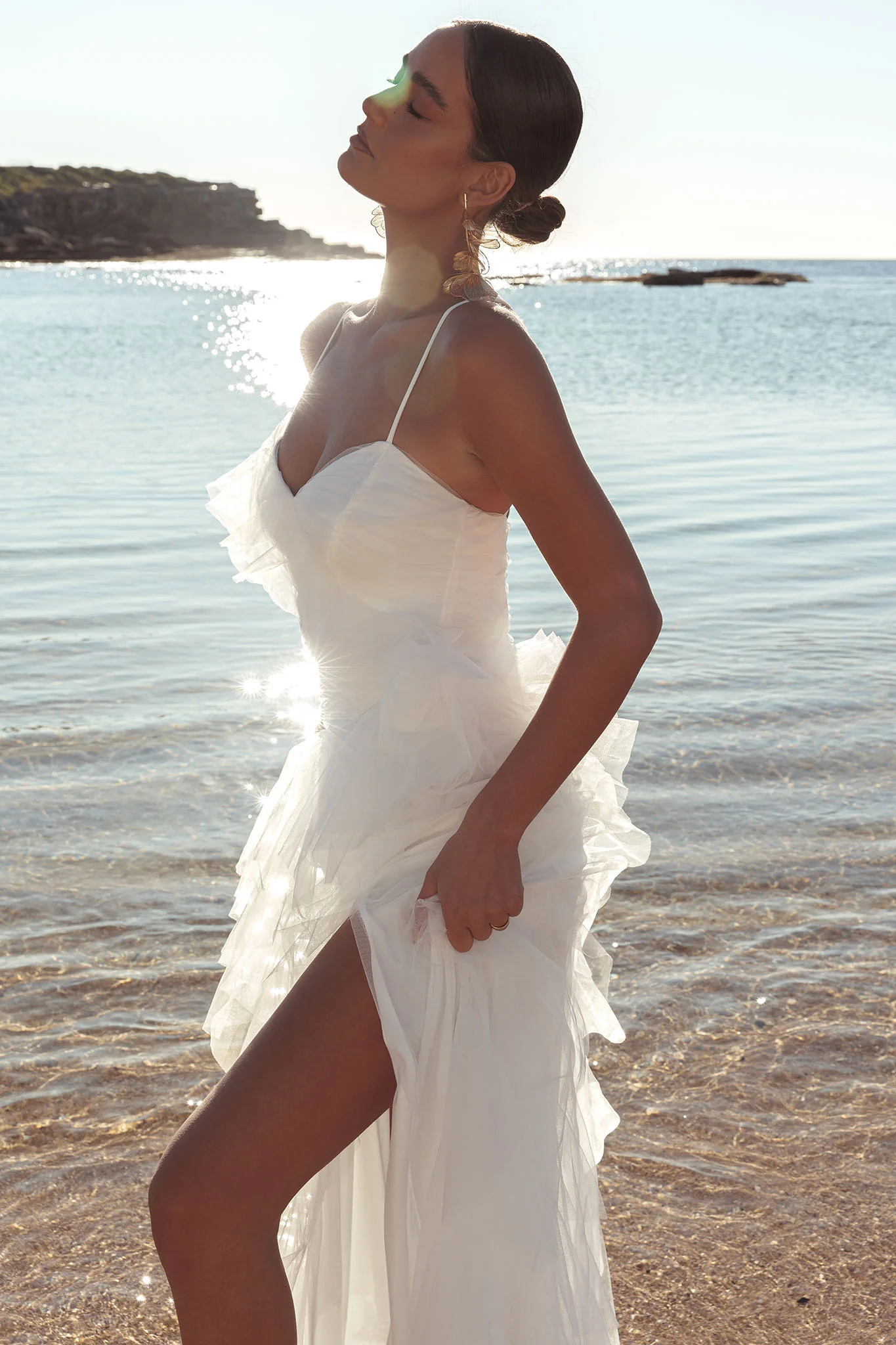 Sun To Me Tulle Maxi Dress Off White - Image 3