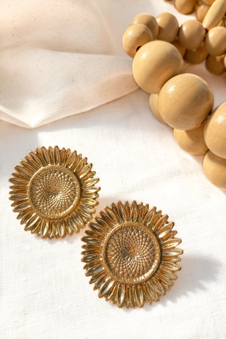 Sunflower Gold Earrings - Image 3