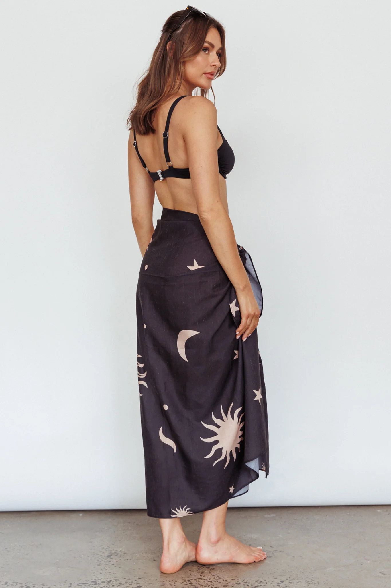 Sunshine Coast Multi-Way Scarf Sun Moon Black - Image 2
