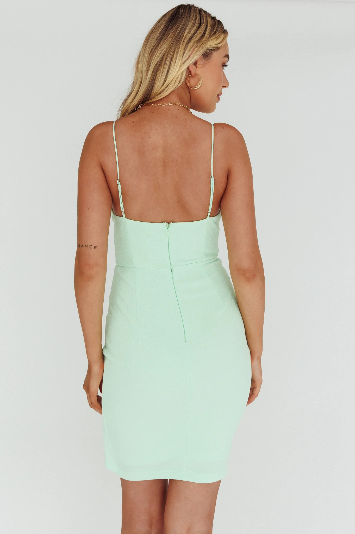 Sweet Embrace Structured Bodice Ruffle Dress Mint - Image 2