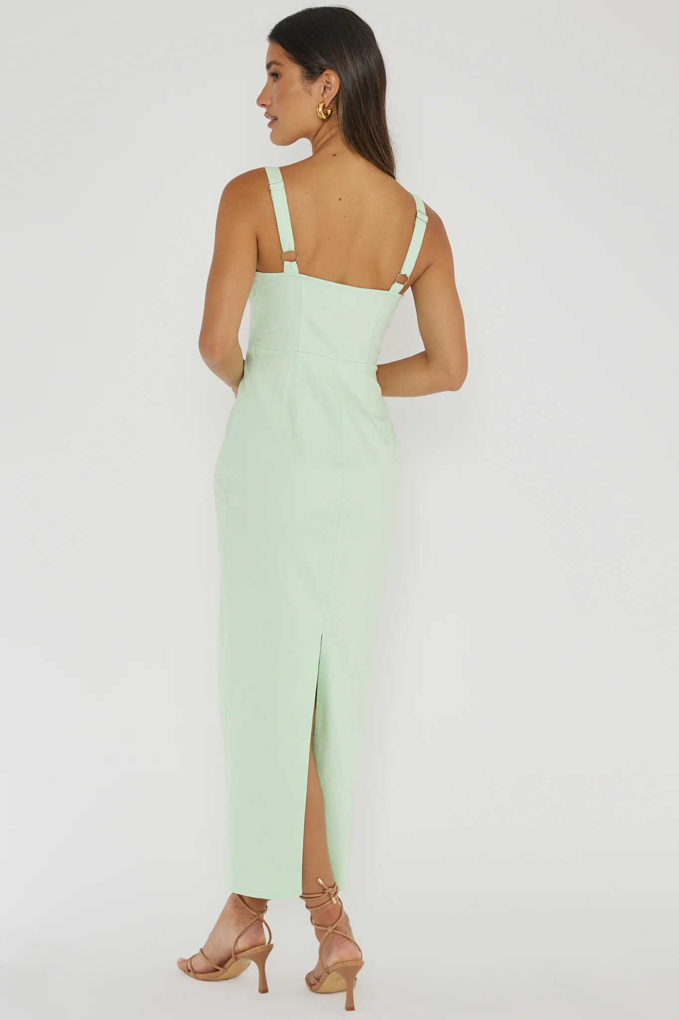 Sweet Pea Tied Bust Midi Dress Mint - Image 2