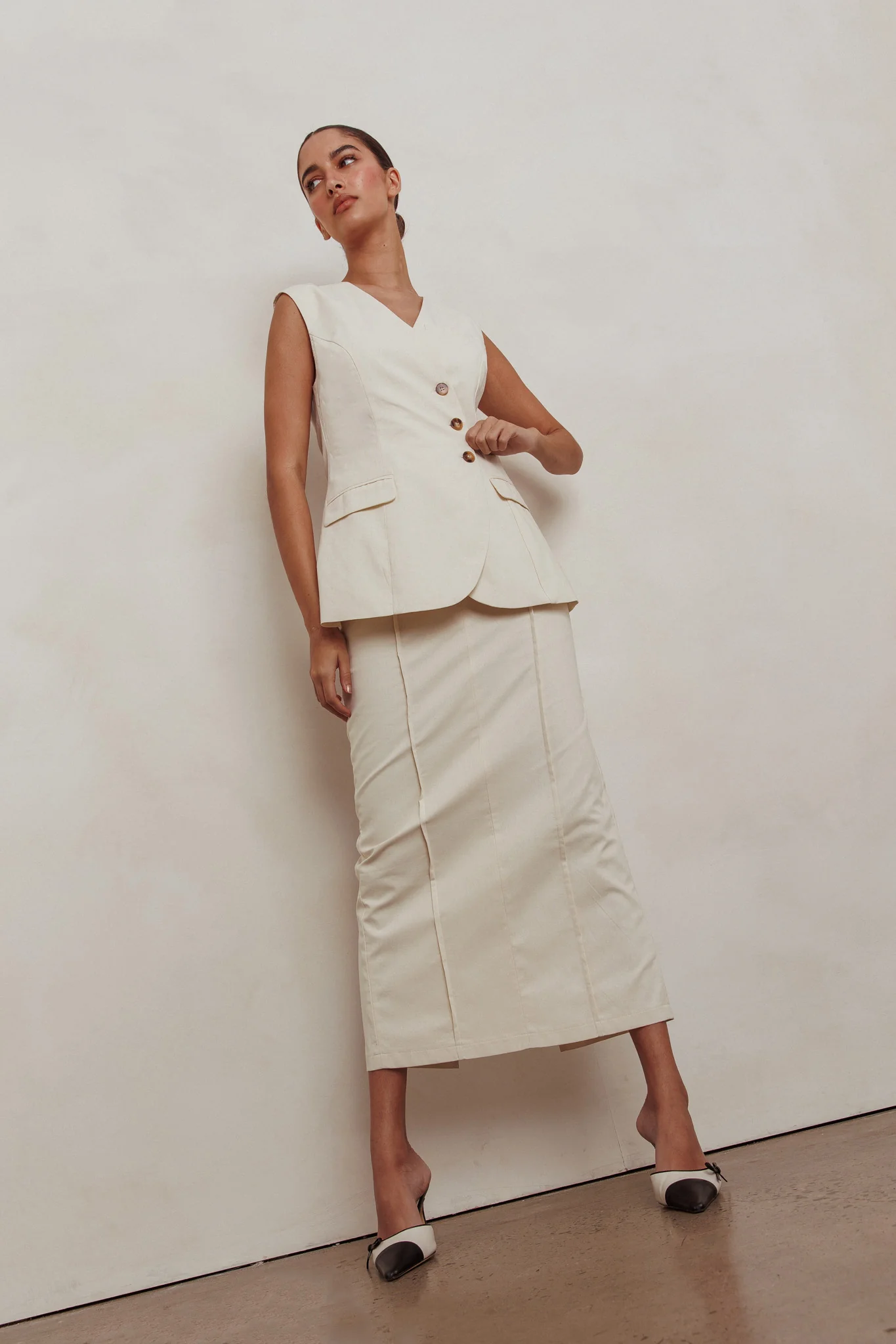 Sweet Treat Column Maxi Skirt Oat - Image 3