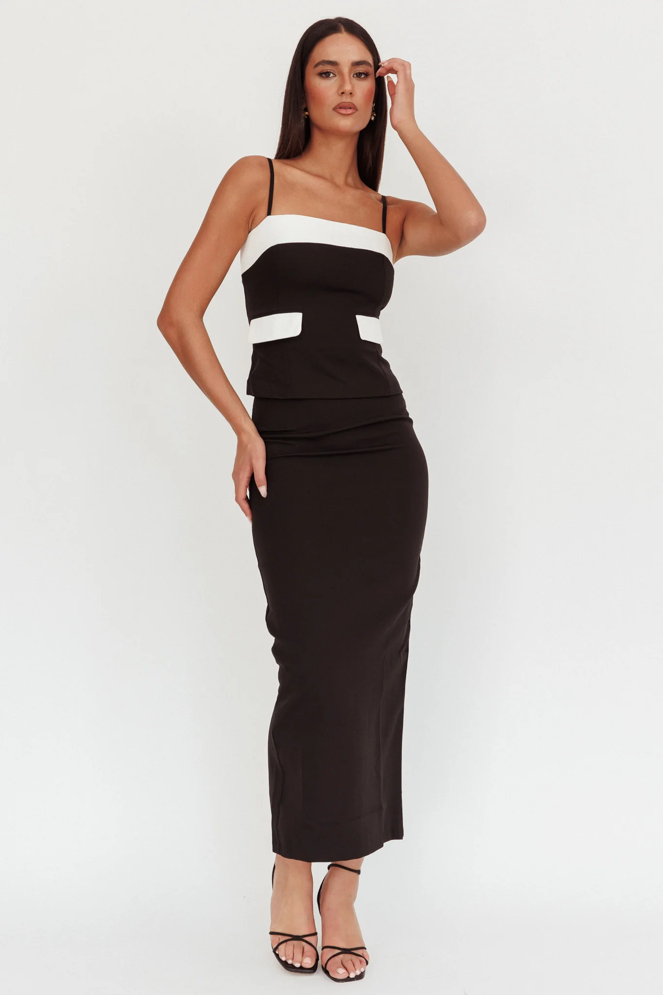 Switched On Column Maxi Skirt Black - Image 2