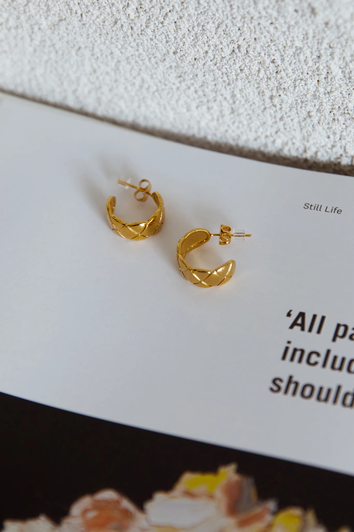 Symphony Woven Open Hoop Earrings Gold - Image 2