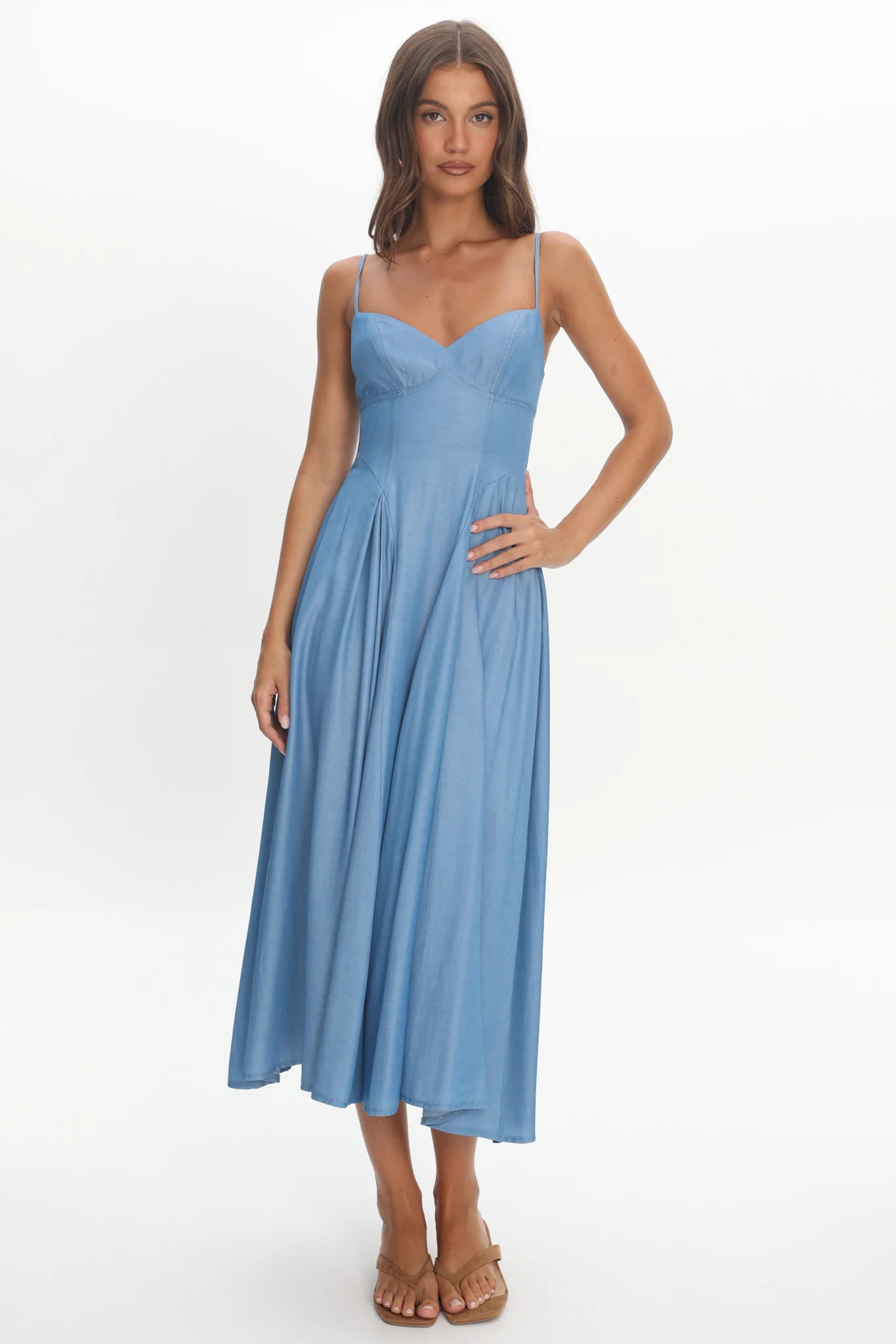 Take It All Cami Strap Midi Dress Light Blue - Image 6
