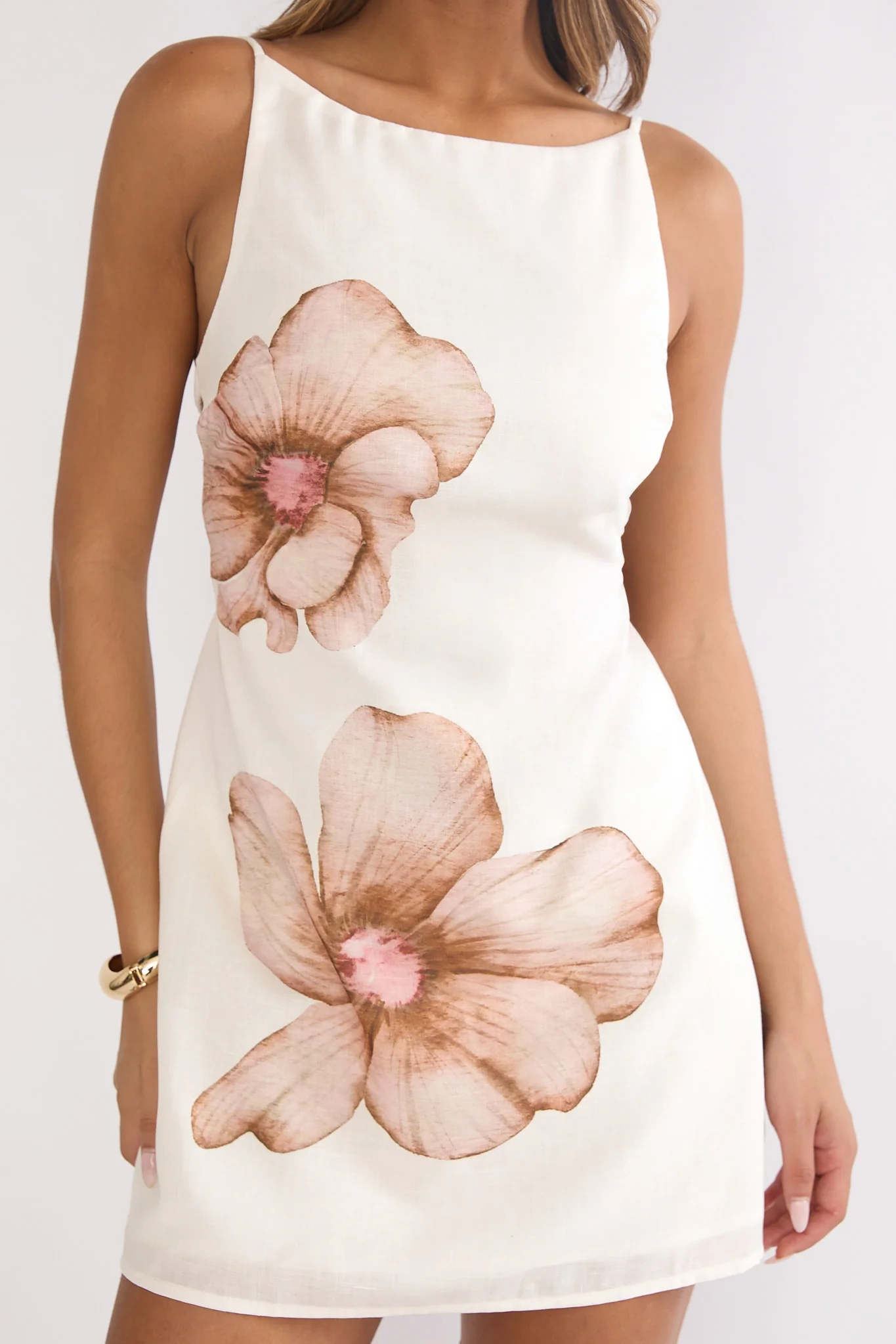 Tamora Tied Back Mini Dress Desert Print - Image 3