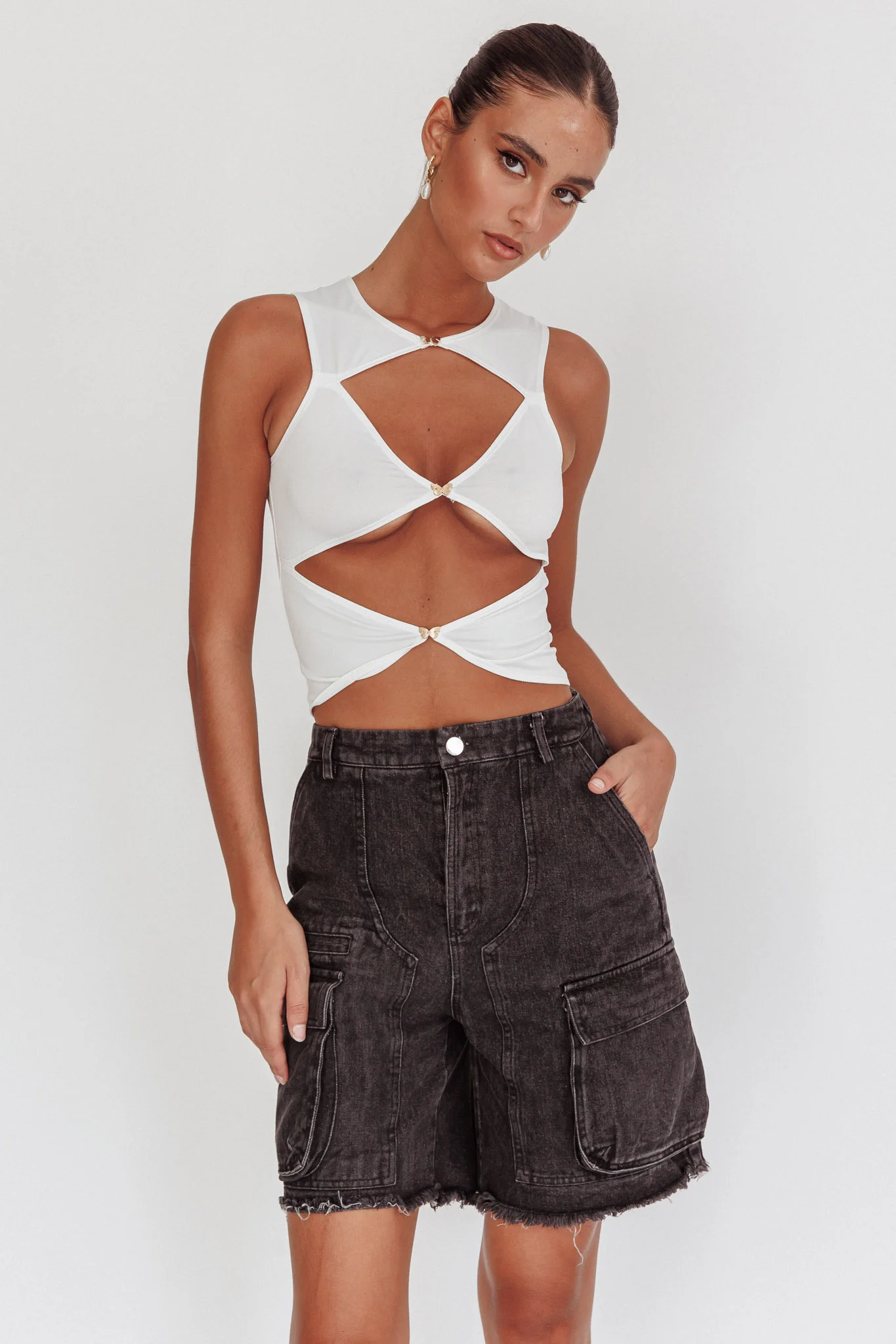 Tardy Cargo Short Jorts Black - Image 6