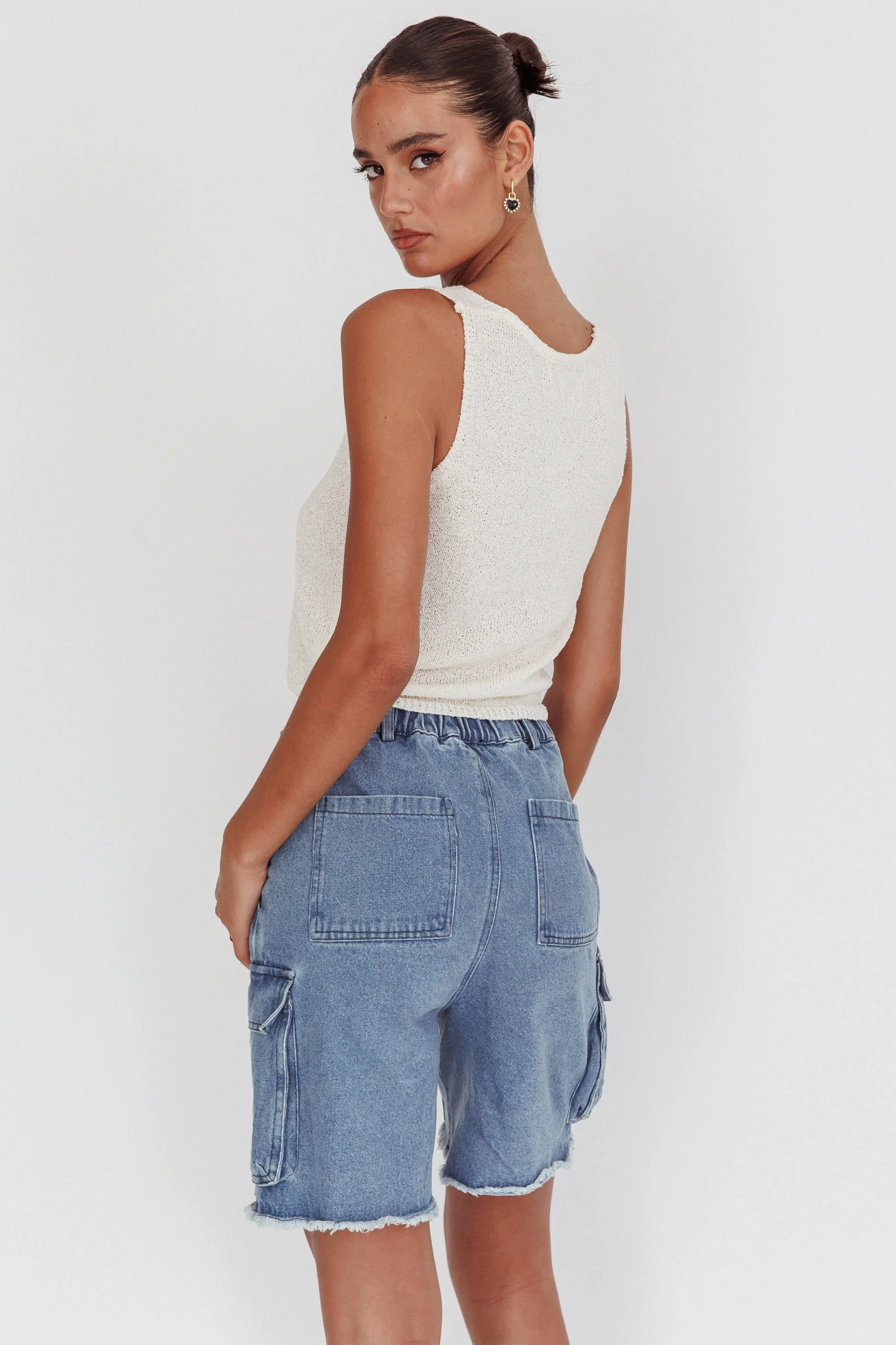 Tardy Cargo Short Jorts Denim - Image 4