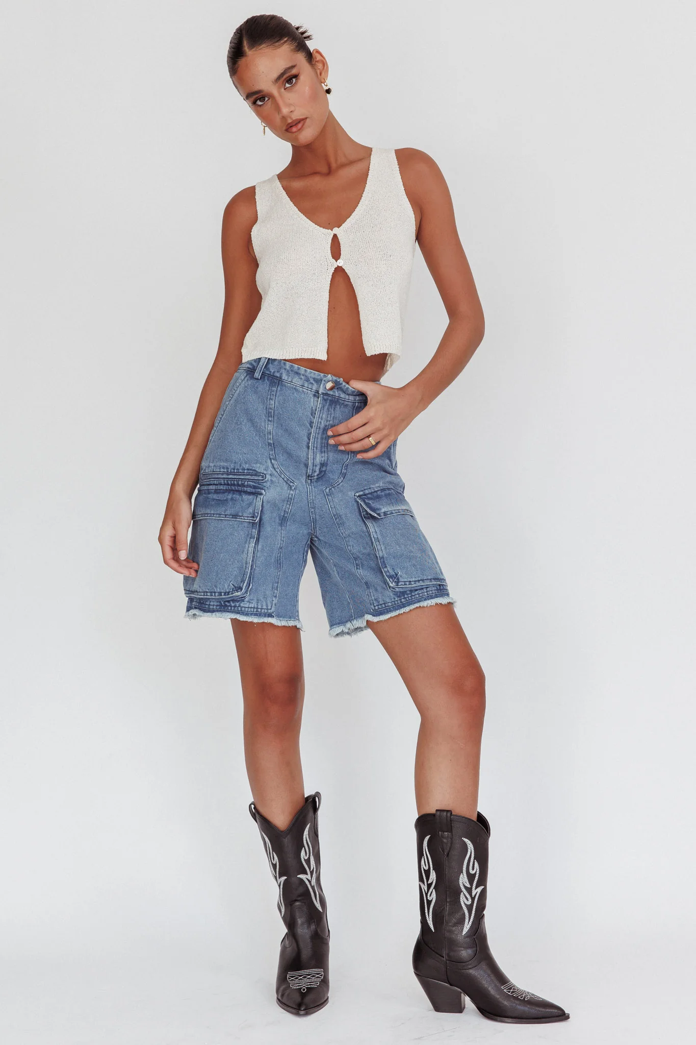 Tardy Cargo Short Jorts Denim - Image 5