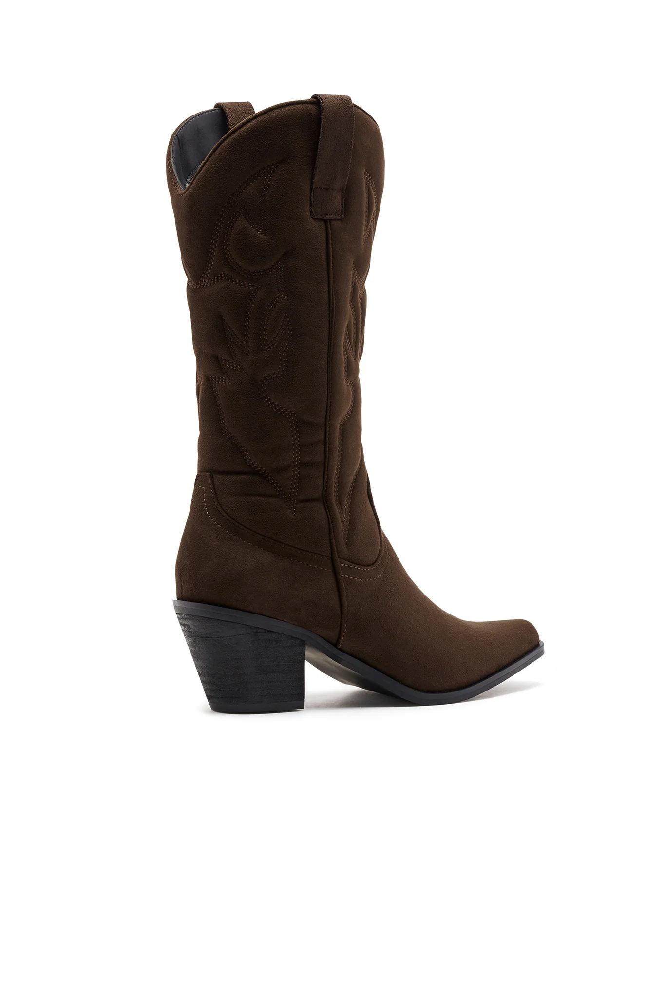 THERAPY Clayton Cowboy Boot Chocolate Faux Suede - Image 3