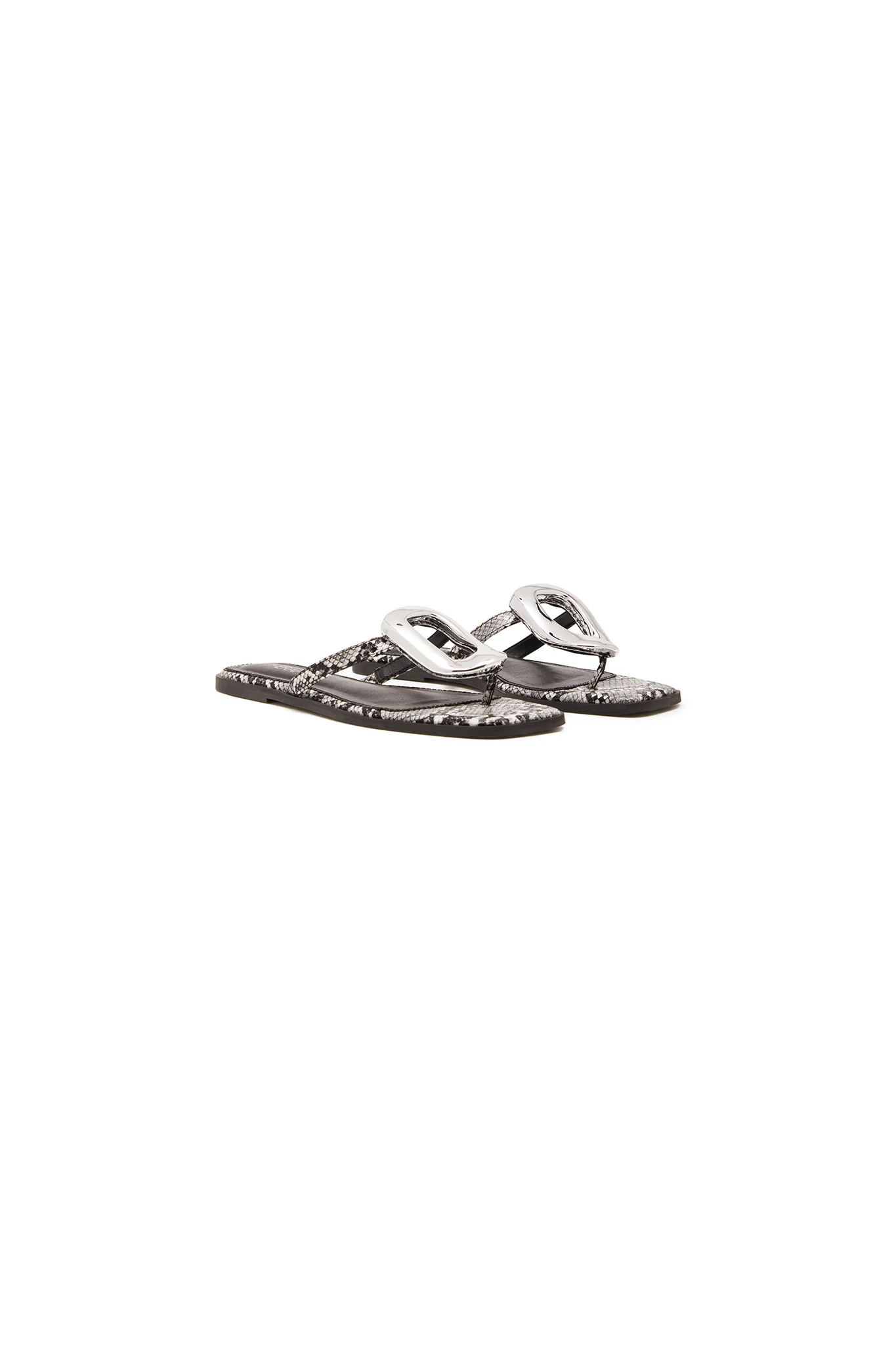 THERAPY Guild Thong Sandal Black White Snake - Image 4