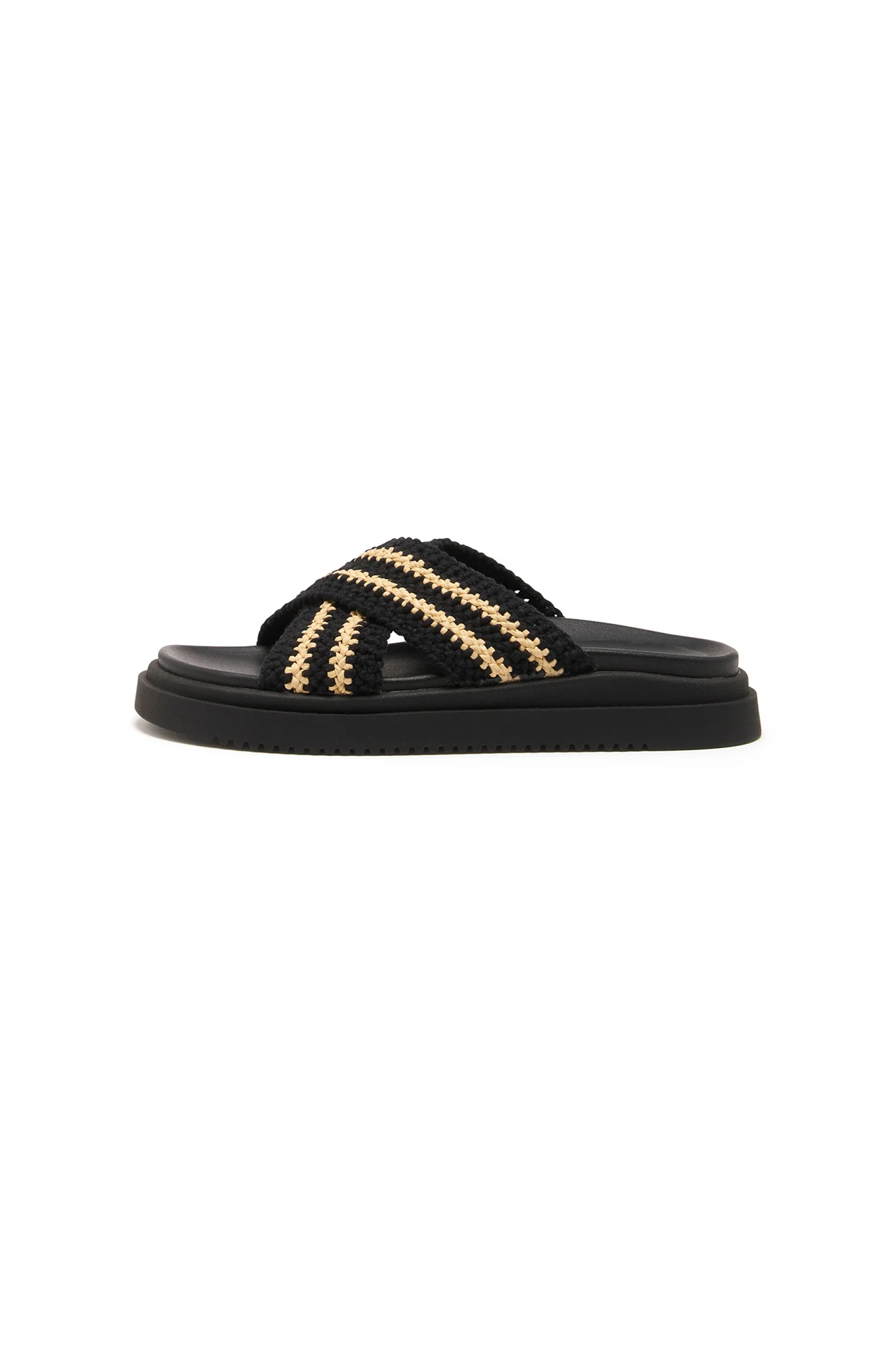 THERAPY Peta Platform Sandal Black Beige - Image 3