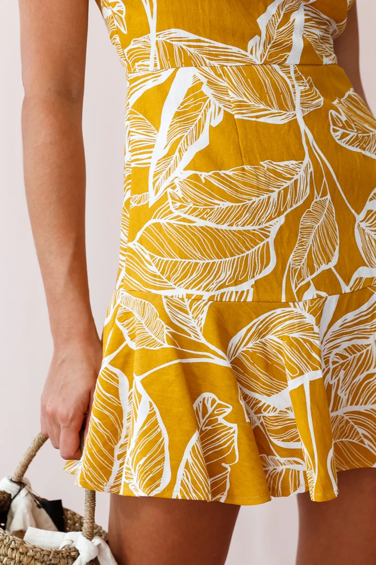 Therese Tropi-cool Mini Dress Mustard - Image 4