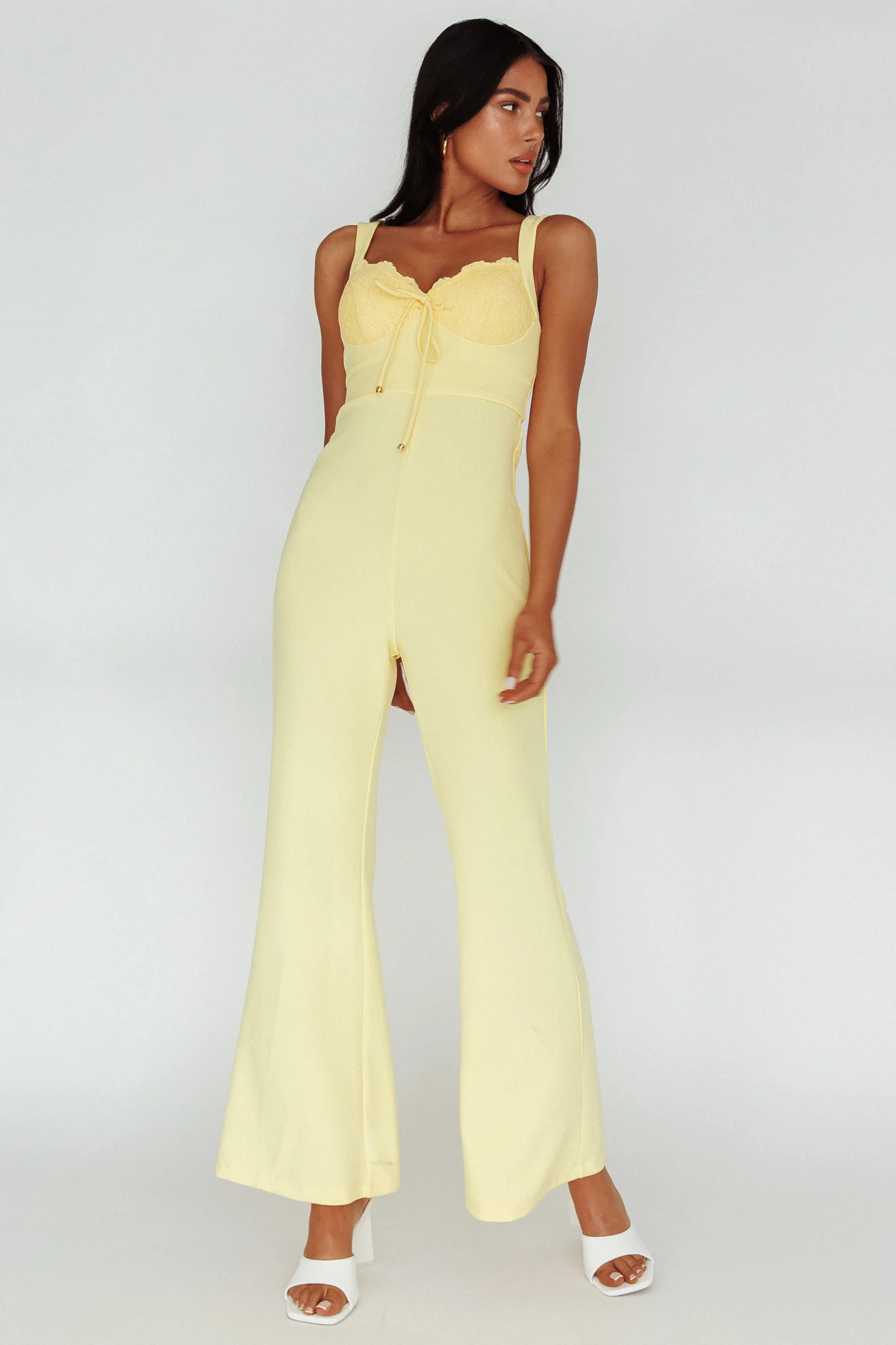 Ti Amo Lace Bust Jumpsuit Yellow - Image 5