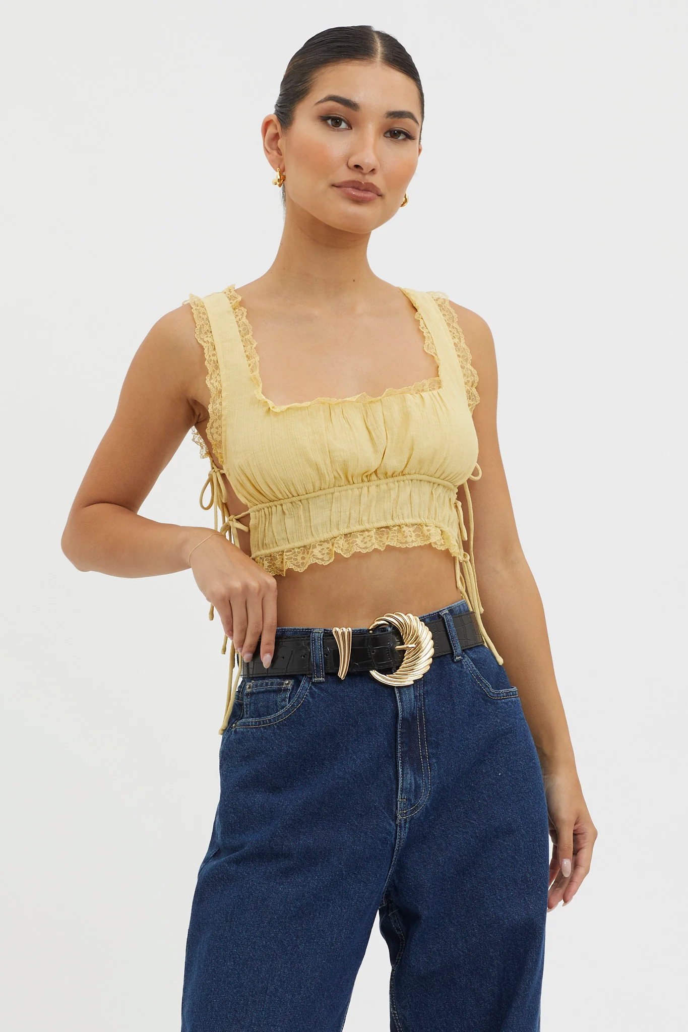 Time Flies Gold Buckle Belt Black - Image 2