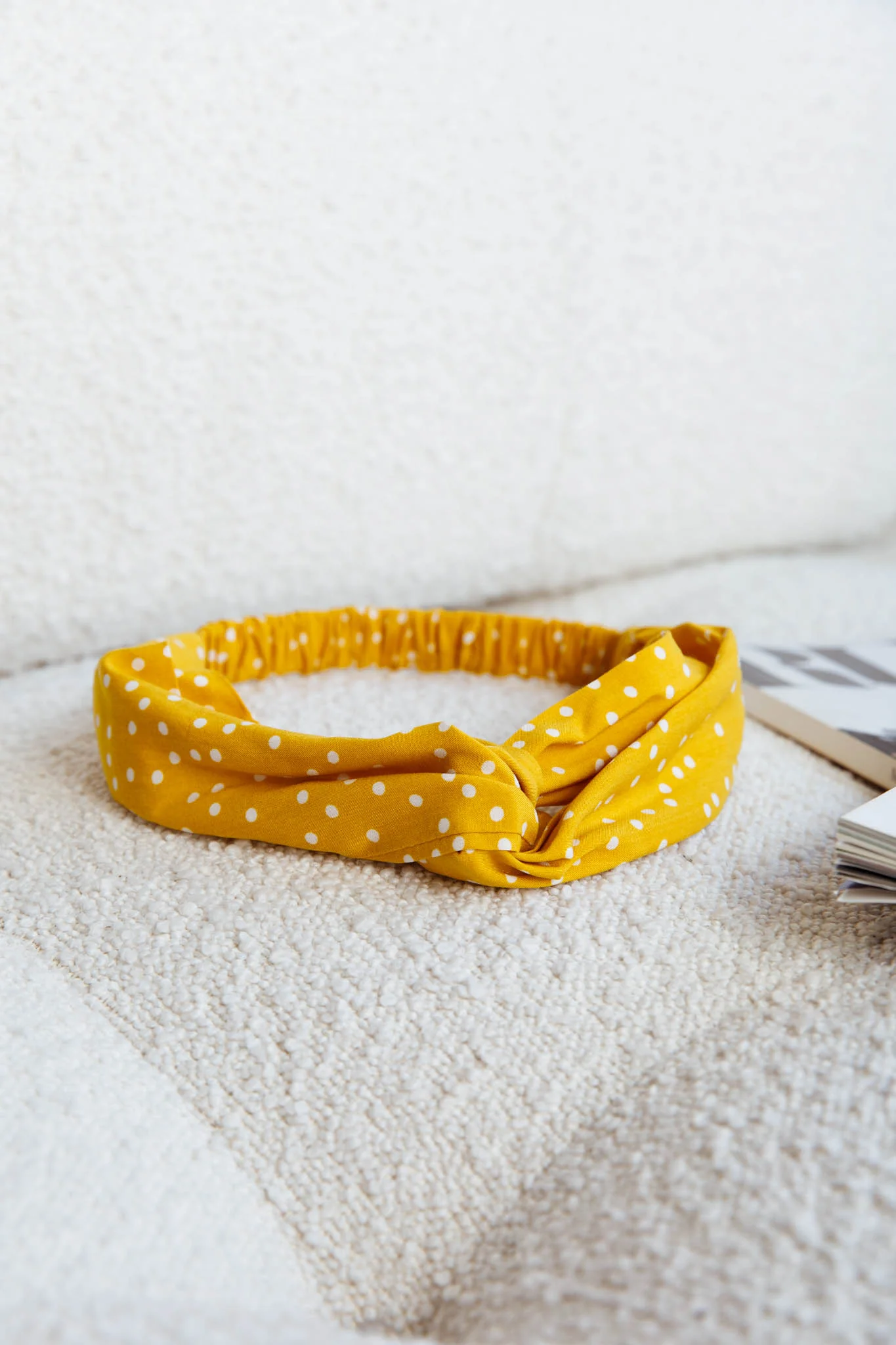 Top Knot Headband Spotted Yellow - Image 2