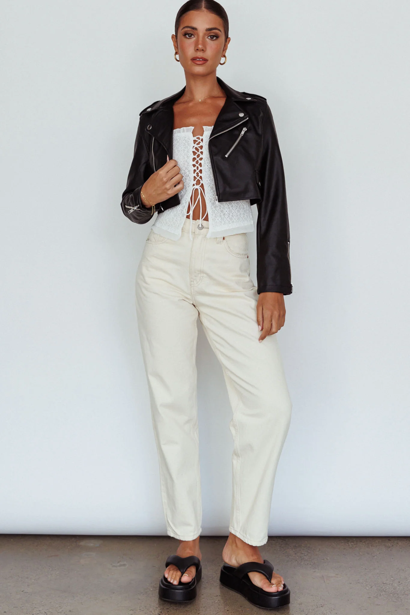 Toulouse Faux Leather Jacket Black - Image 14