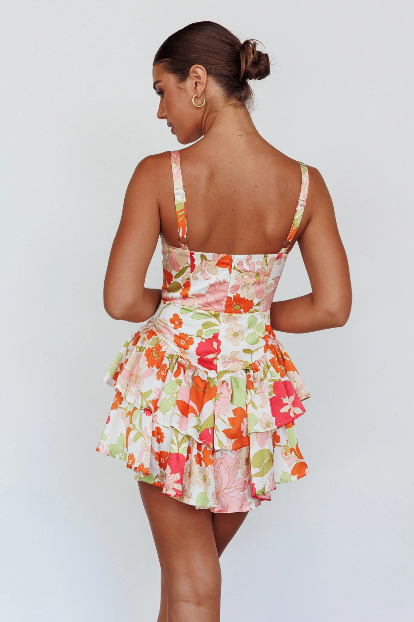 Tuscan Summer Flounce Romper Floral White - Image 2