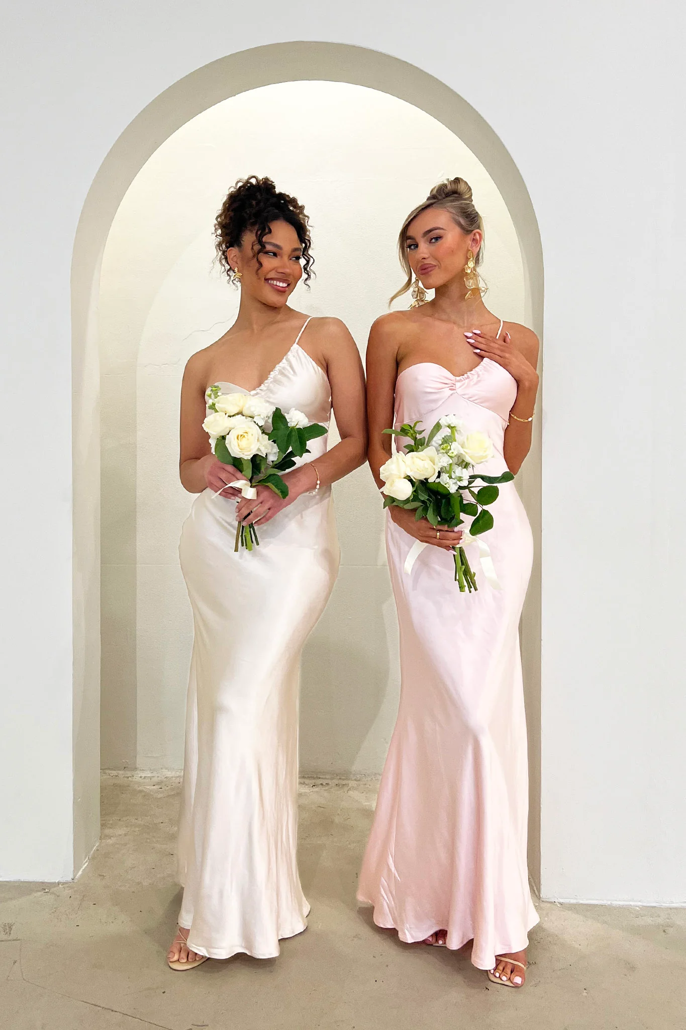 Twilight Tango One-Shoulder Maxi Dress Blush - Image 2