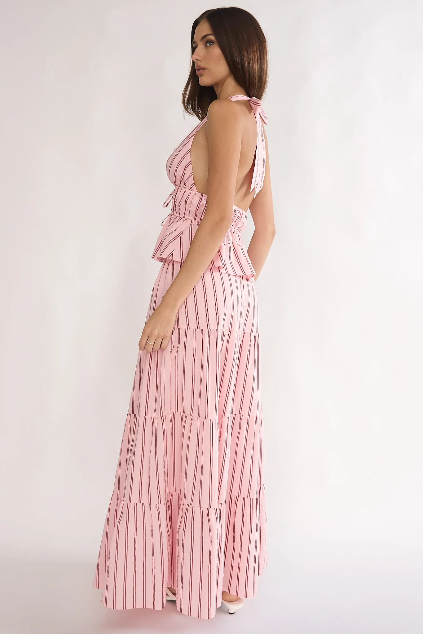 Under The Moons A-Line Maxi Skirt Stripe Pink - Image 2