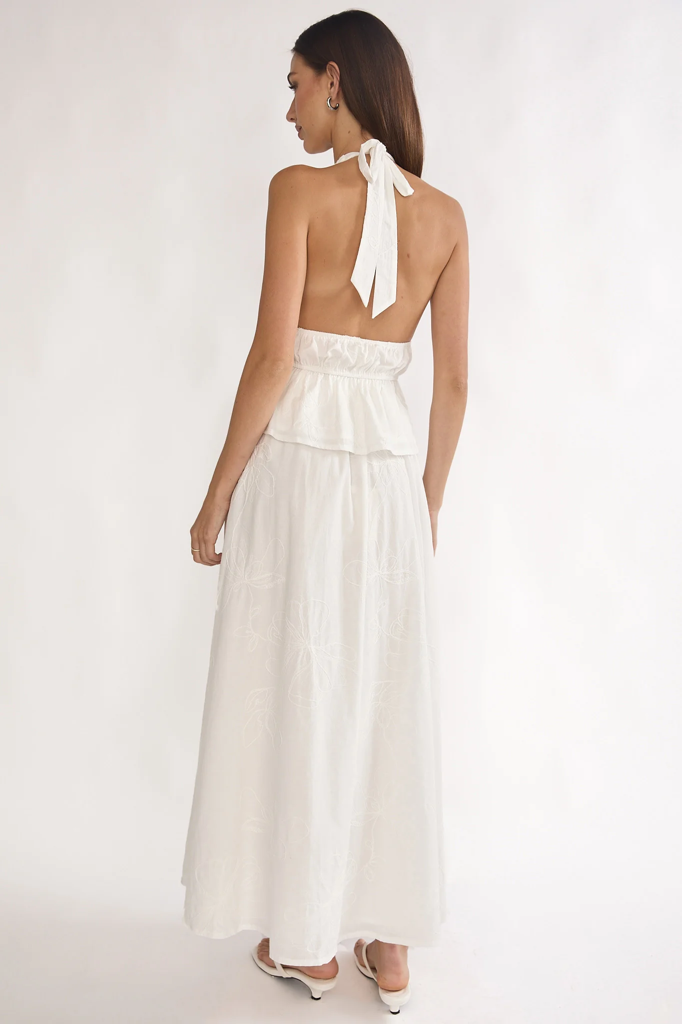Under The Moons A-Line Maxi Skirt White - Image 2