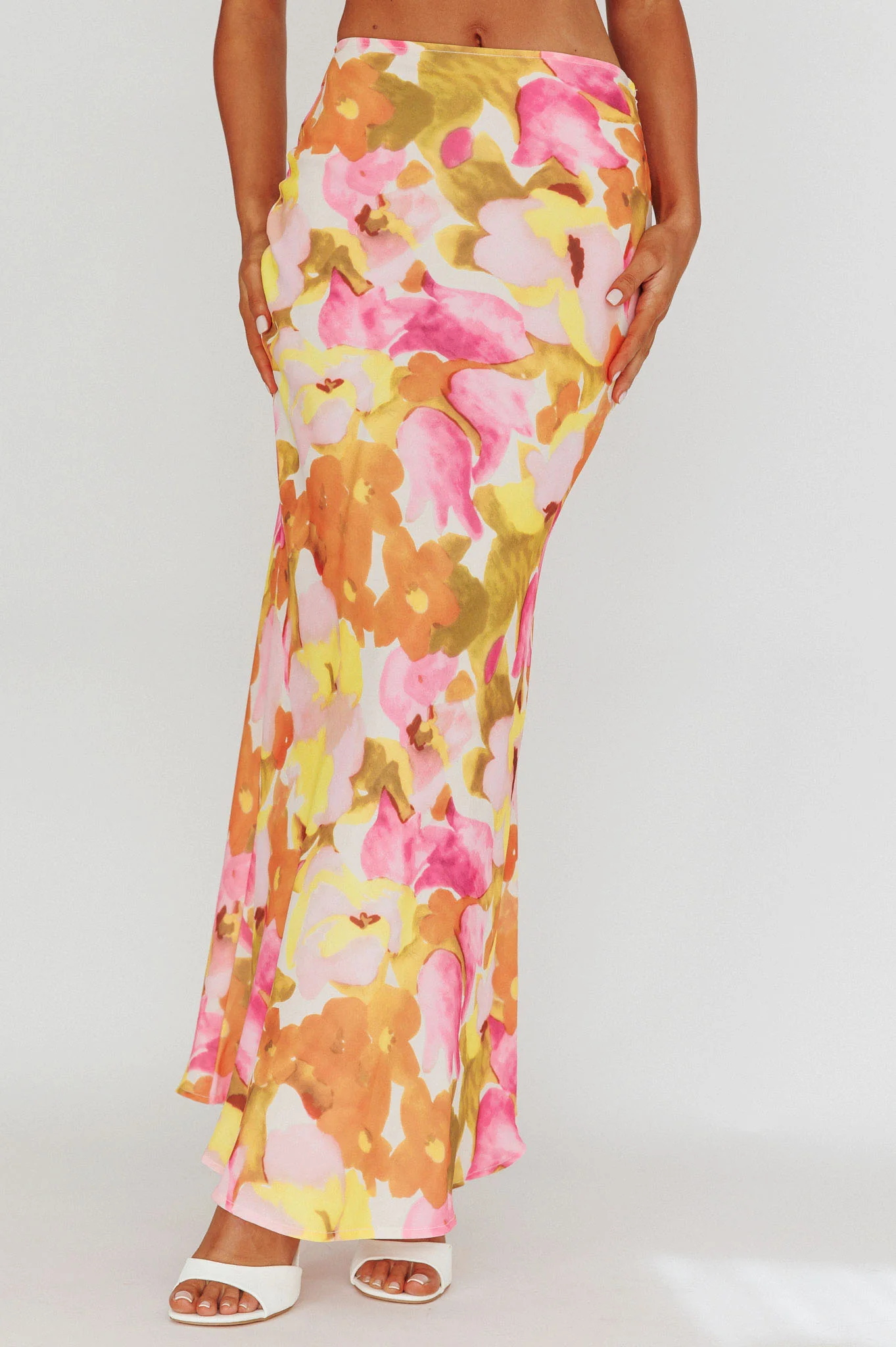 Vacation Midi Skirt Floral Pink/Yellow - Image 4