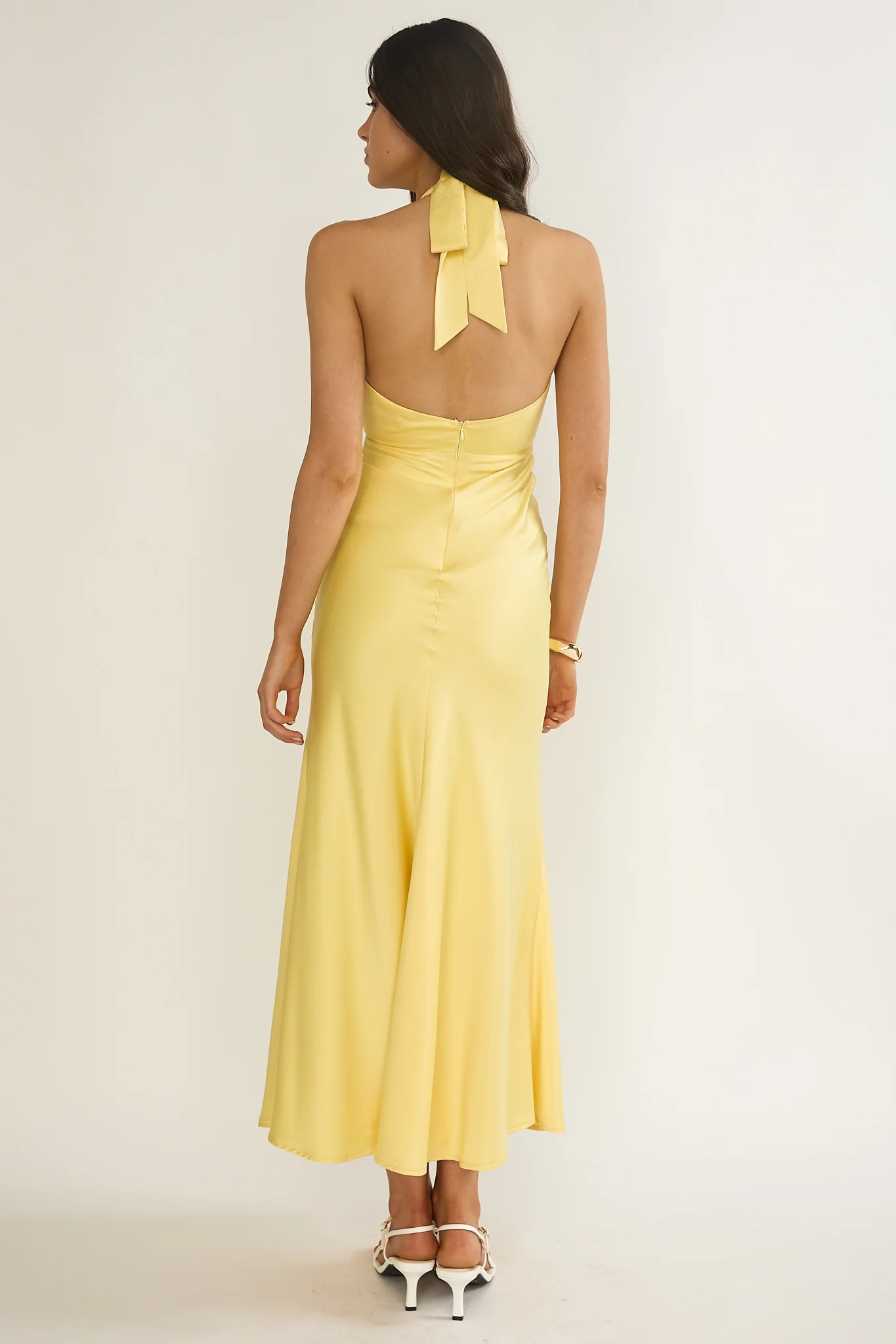 Vale 3D Flower Halter Maxi Dress Sunflower - Image 2