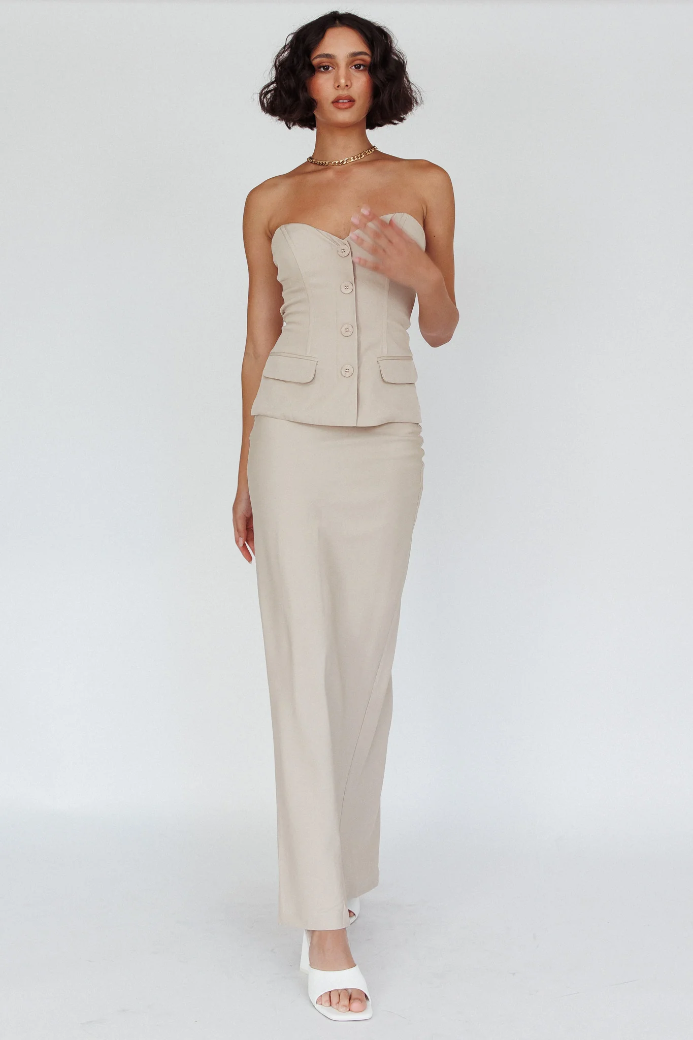 Valencia Flare Midi Skirt Oat - Image 6