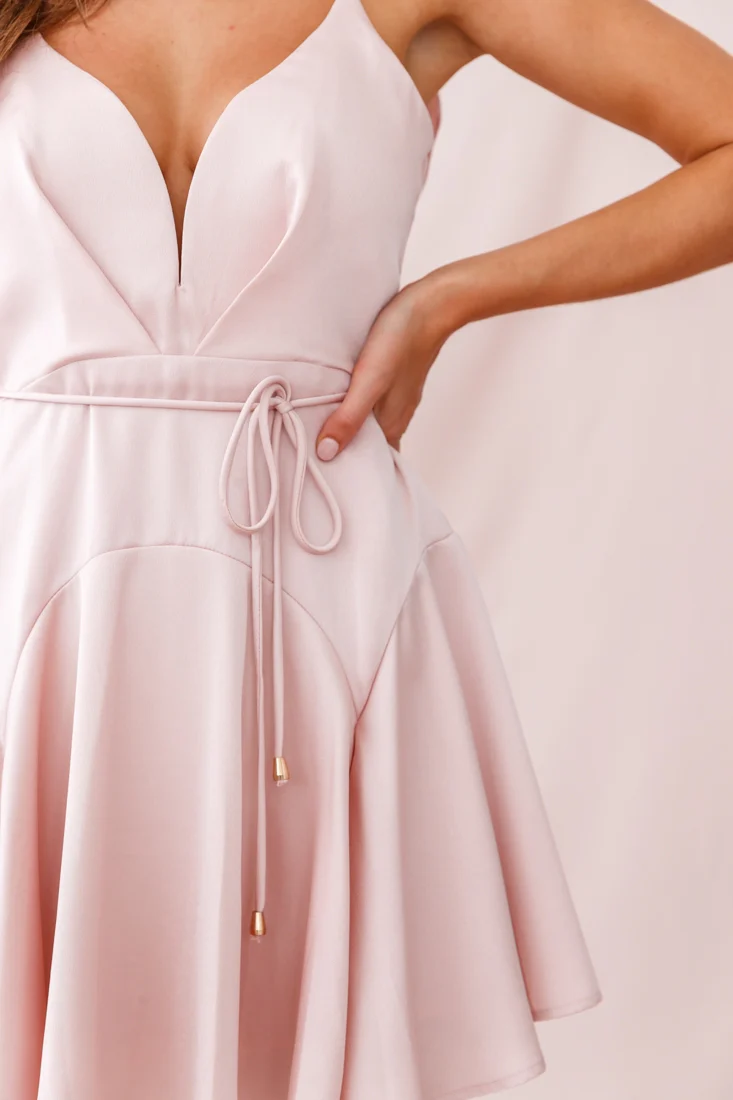 Valley Ruffle Tie-Up Back Dress Blush - Image 4