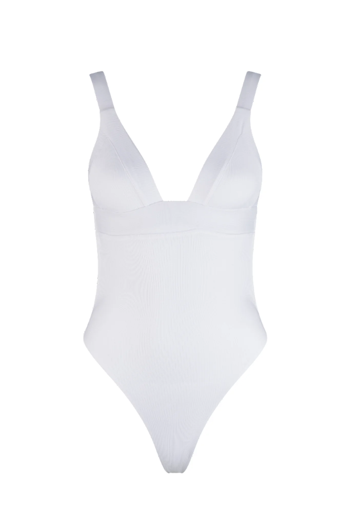 VDM The Label Olivia White Rib One-Piece Swimsuit