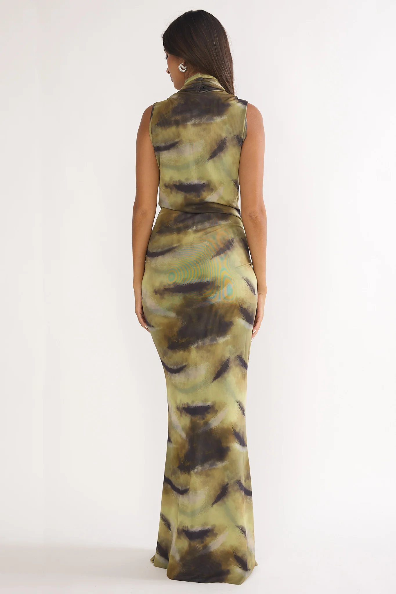 Veya Sleeveless Cowl Maxi Dress Moss - Image 2