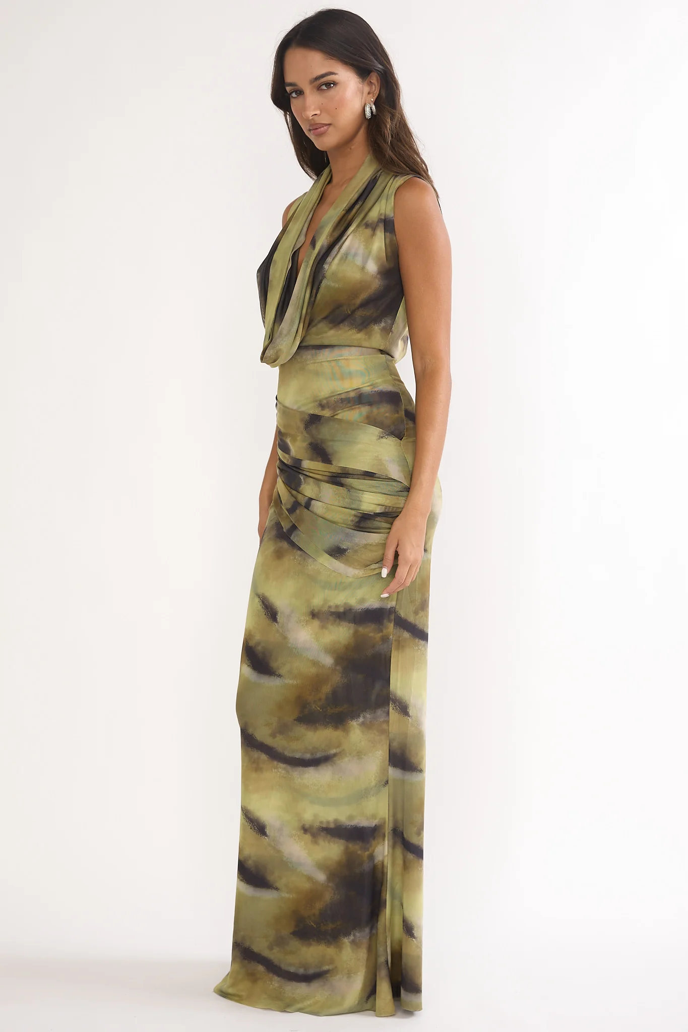 Veya Sleeveless Cowl Maxi Dress Moss - Image 6