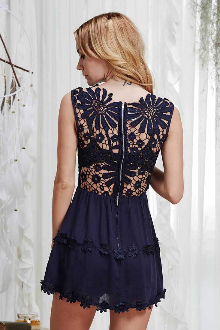 Vicki Sexy Dressy Romper Navy - Image 7